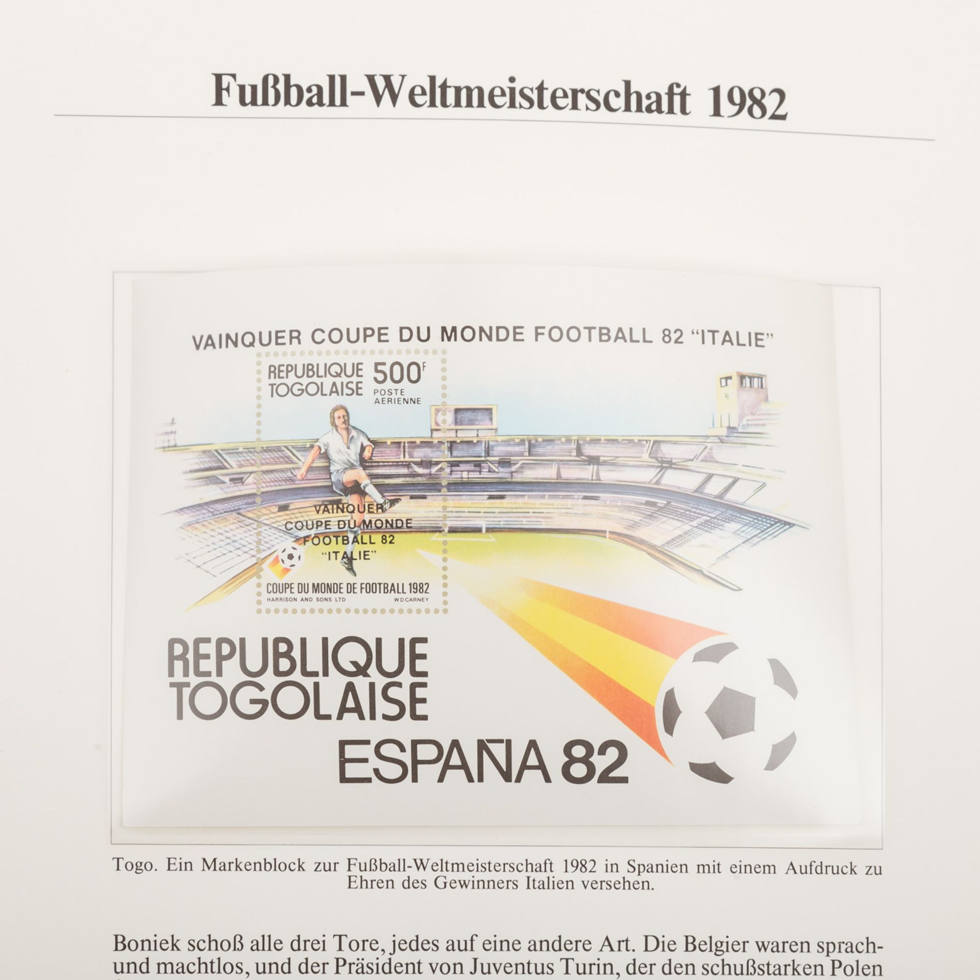 Motive Fußball WM 1982Schöner Posten auf Vordruckblättern aus dem Abo. Belege sind auch dabeiMotives - Bild 4 aus 10