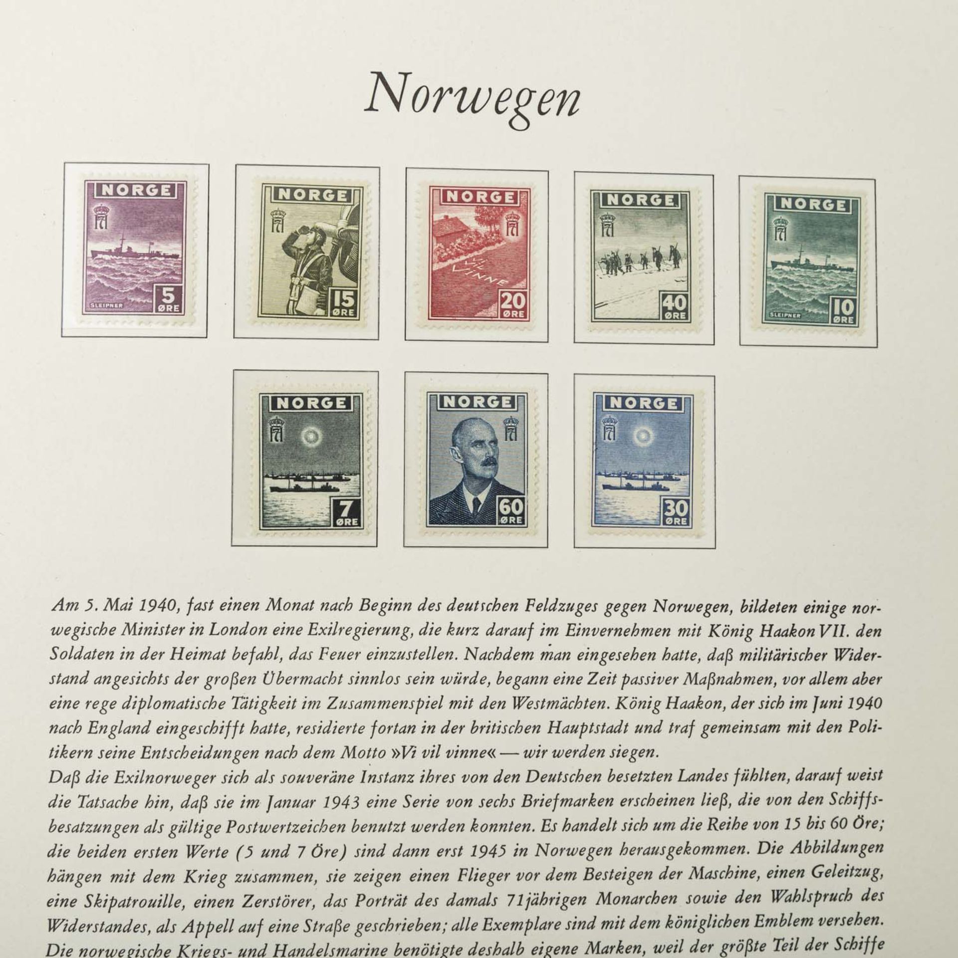 Norwegen - 1943/45 + 1971/81, sehr gepflegteSammlung, postfrisch und / oder gestempelt, mit - Bild 2 aus 5
