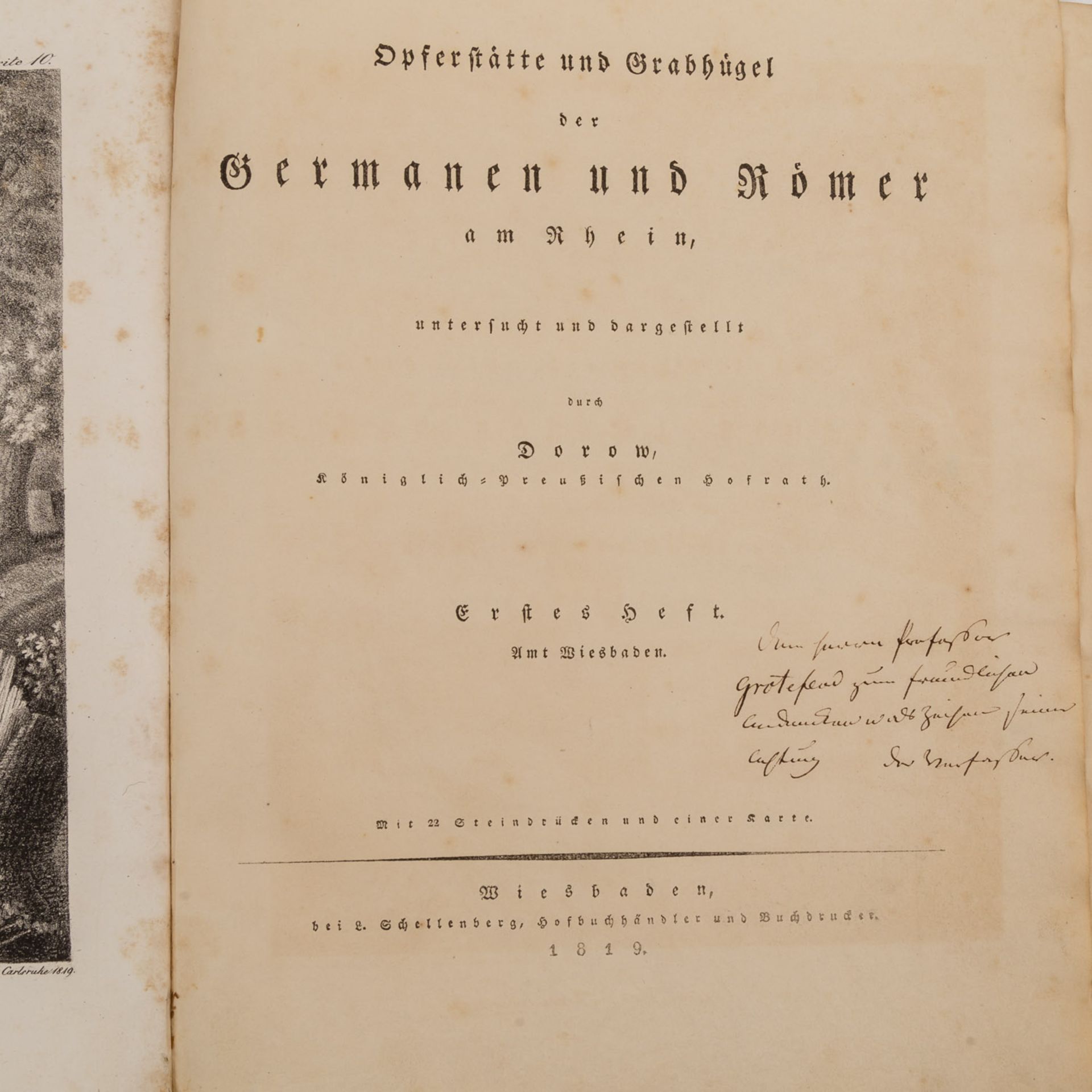 Buch von Wilhelm Dorow 1812Titel: Opferstätte und Grabhügel der Germanen und Römer am Rhein ( - Bild 3 aus 5