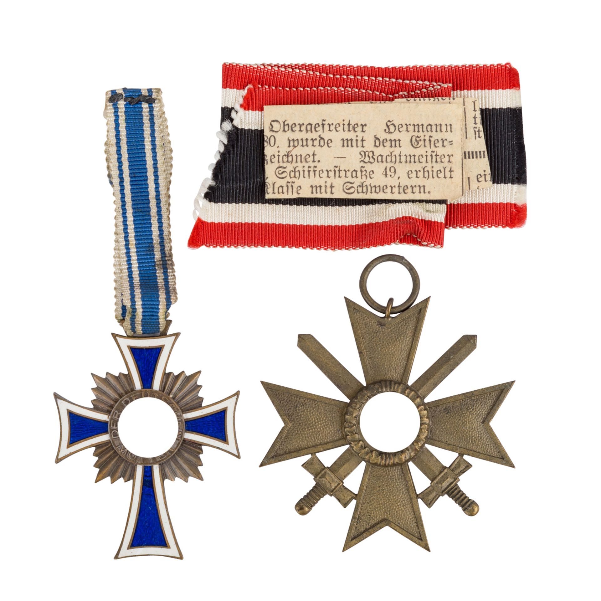 Deutsches Reich 1933-1945 - 2 Auszeichnungen,Kriegsverdienstkreuz 2. Klasse mit Schwertern und