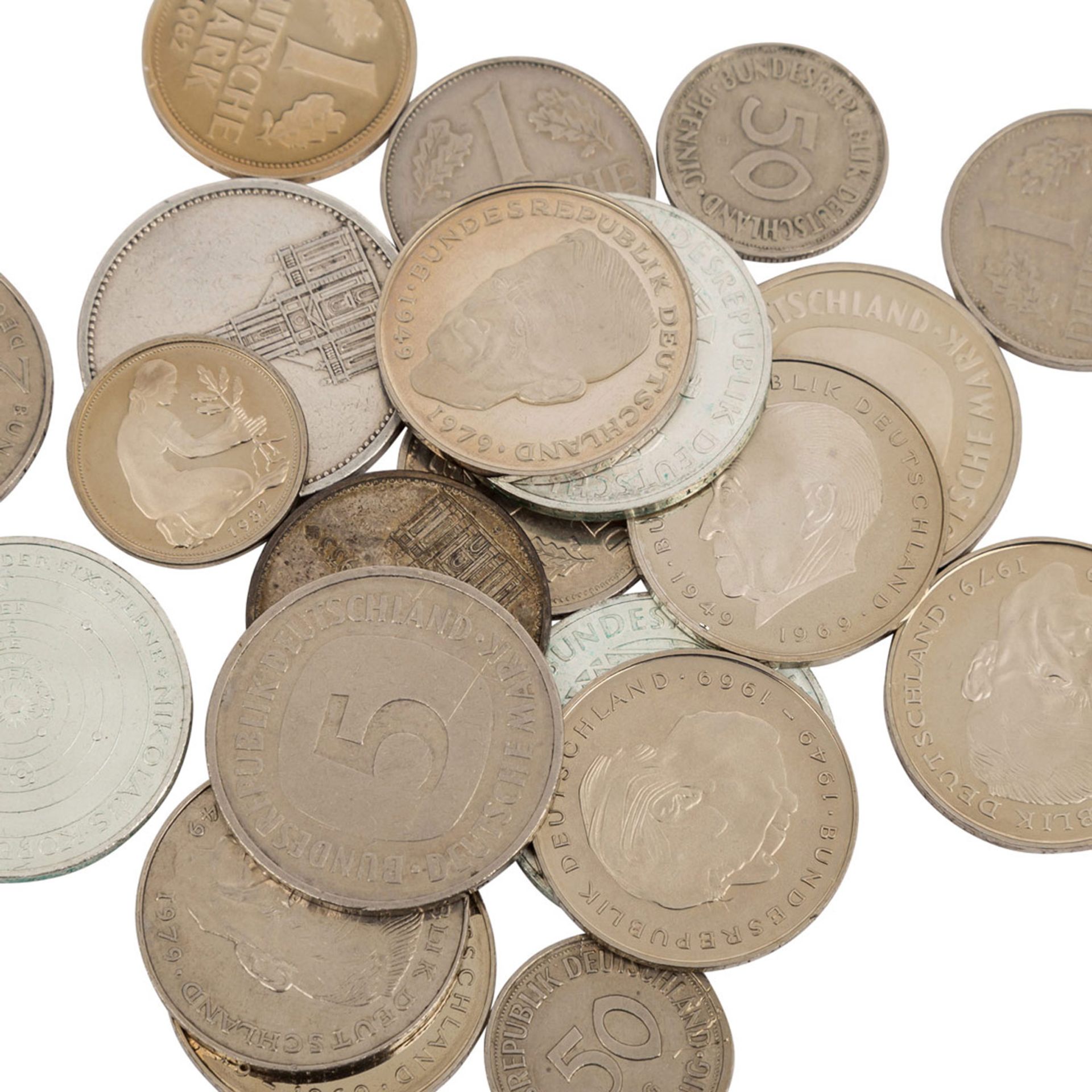 2 Alben und lose Münzen, überwiegendBRD mit 10 DM, 5 DM, auch IIIl. Reich 21 x 5 Reichsmark, etwas - Bild 2 aus 8