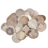 Silber Investment, ca. 400 Grammin Form von meist feinen Silber Medaillen und einer Münze.Silver