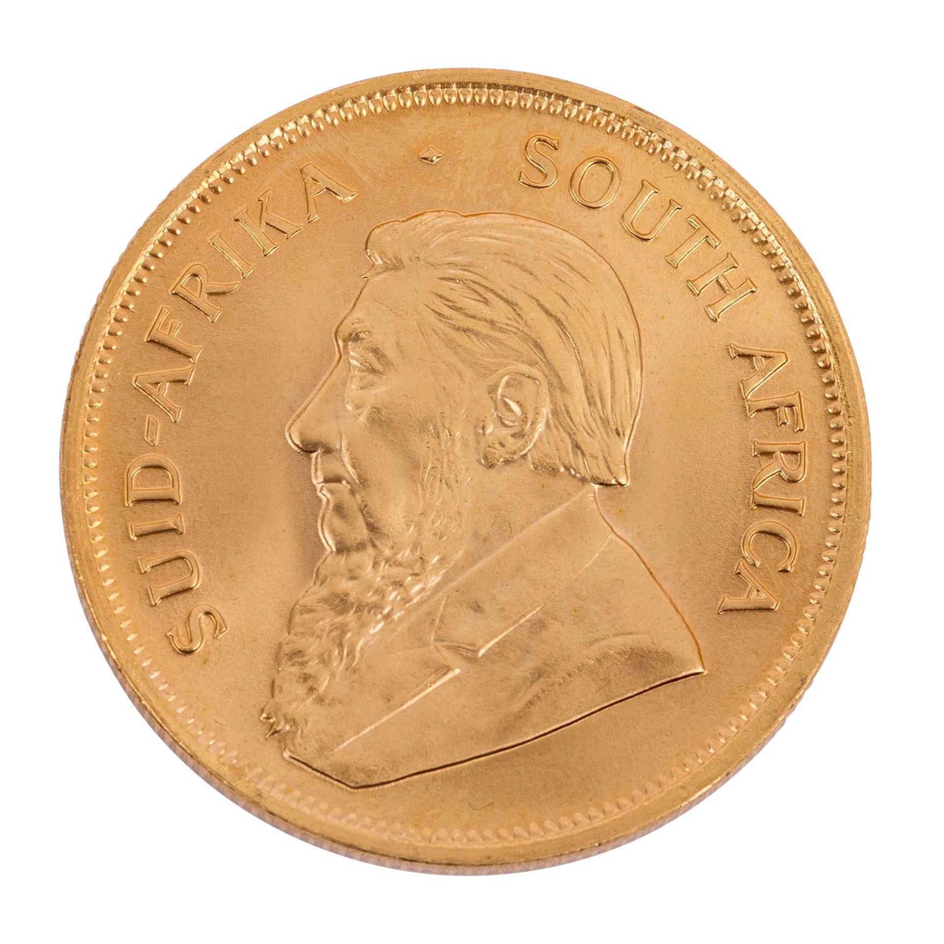 Südafrika - Krügerrand Jahgang 1976,1 Unze Gold fein, prfr. mit kleinen Randkerben.South Africa -