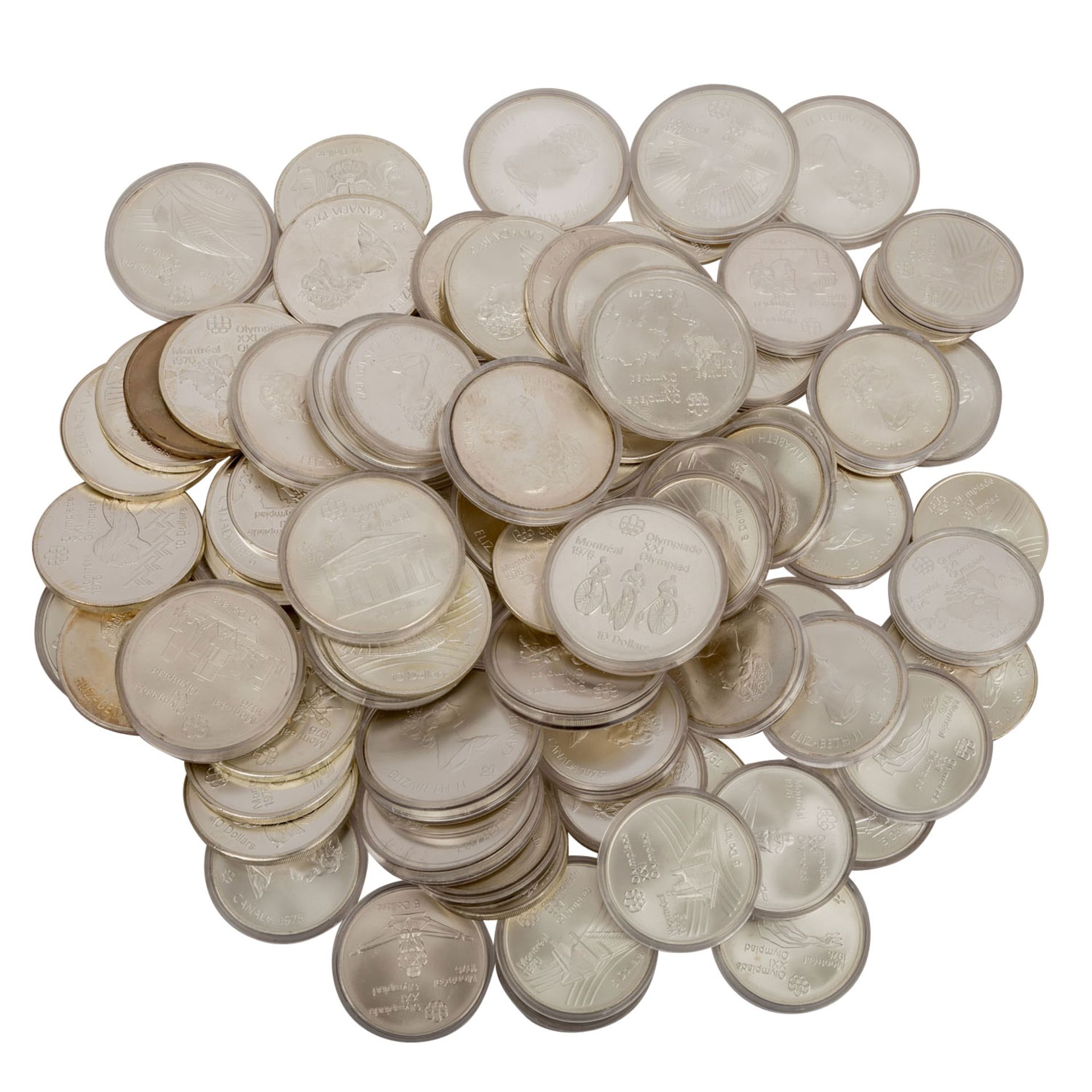 Kanada Silber Investoren Lot - ca. 2,67 kg fein,47 x 5 Dollars + 36 x 10 Dollars, Motov Montreal