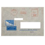 Hamburg, 1948 - Jeia Zulassungsmarke aufmit 25 Pfennig frei gestempelten Umschlag, nach Sao Paulo,