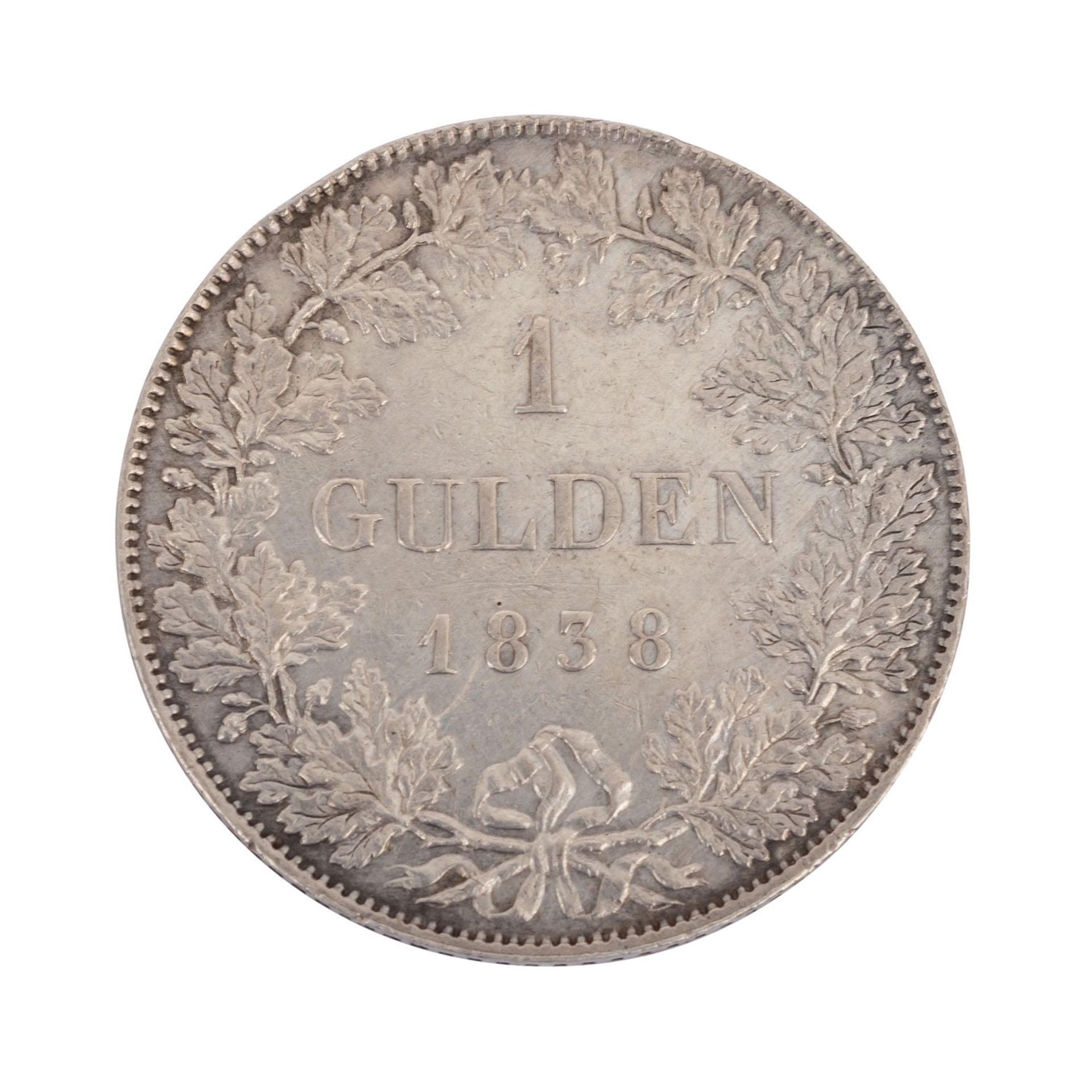 Stadt Frankfurt - 1 Gulden 1838,ss/leichte Randfehler.City of Frankfurt - 1 gulden 1838, vf/ - Bild 2 aus 2