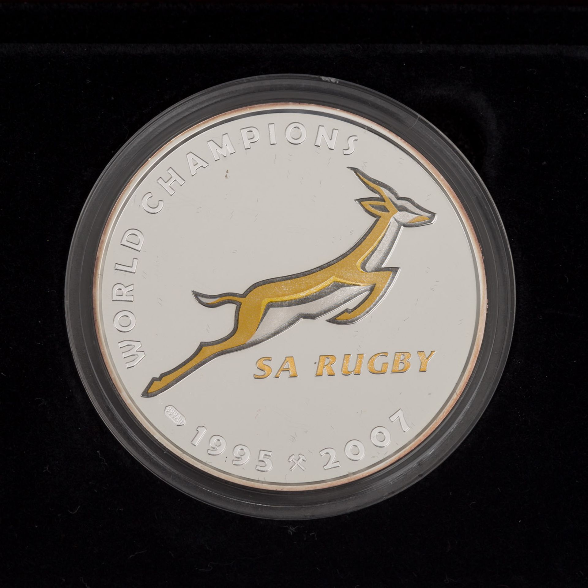 Südafrika - Nelson Mandela Rugby Set, mit 2 Unzen Gold fein, - Bild 3 aus 3