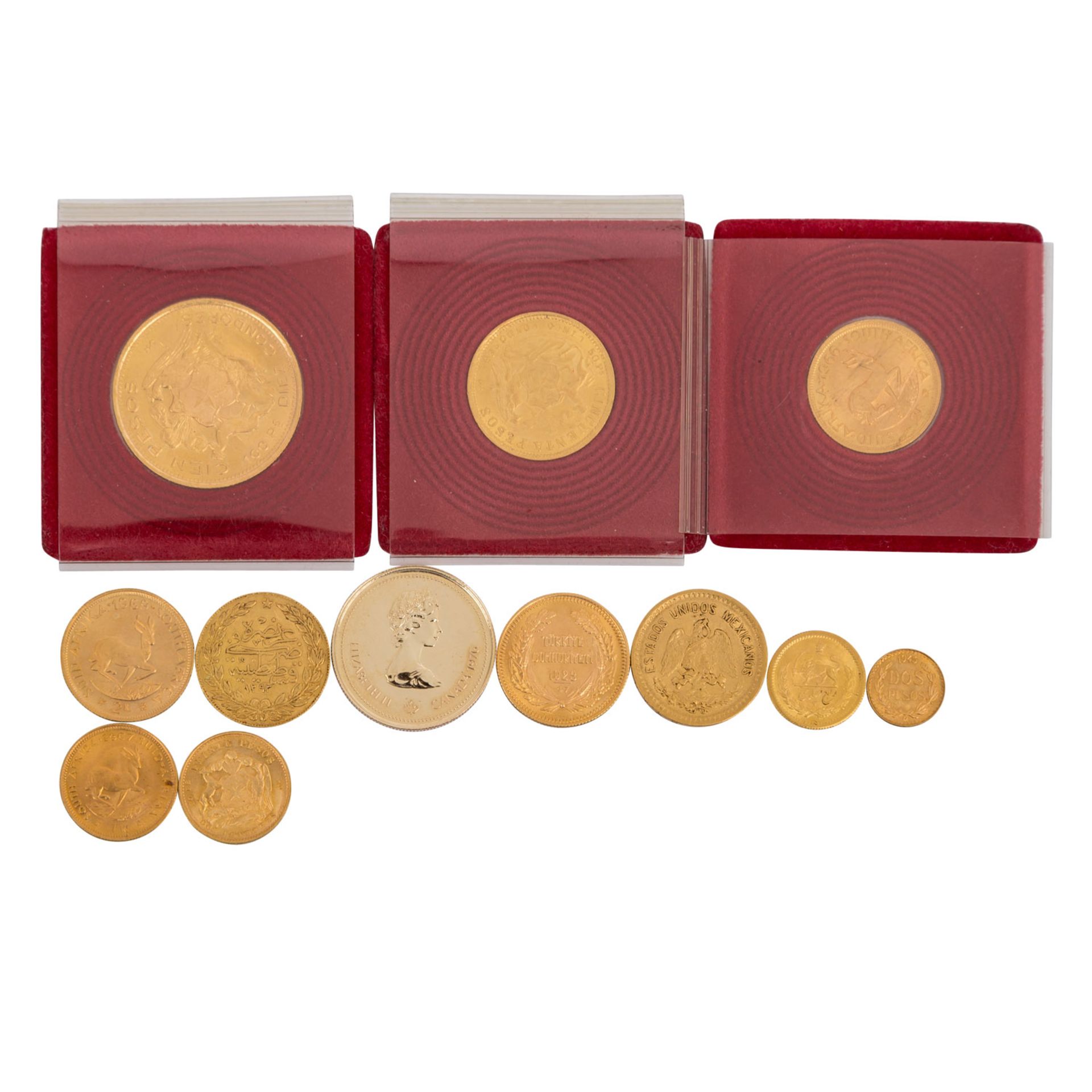 GOLDLOT ca. 79 g fein mit Chile 100 Pesos 1962, - Bild 2 aus 2