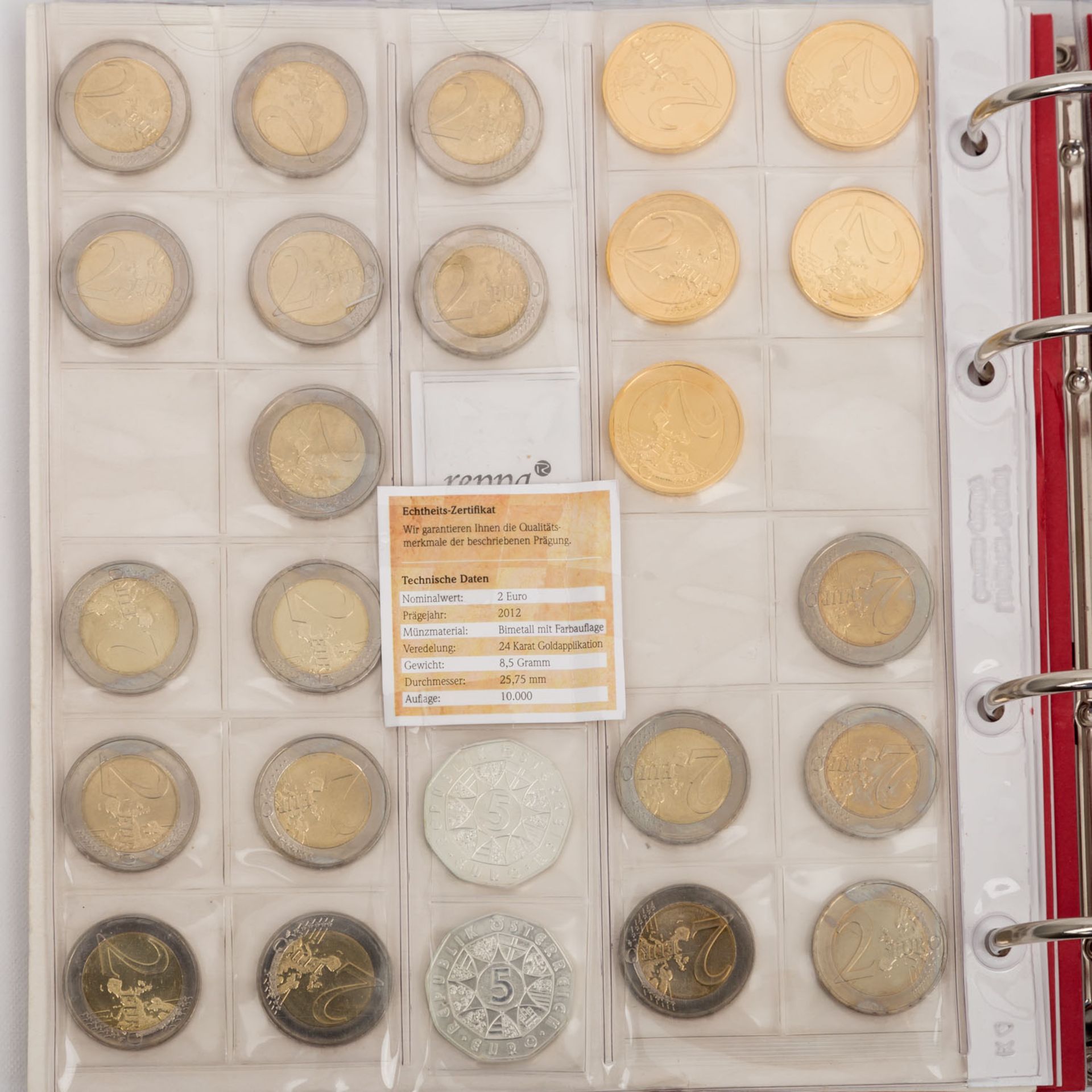 Sammlung Euro Münzen, u.a. ca. 65 x 2 Euro, 18 x KMS verschiedener Länder, - Bild 3 aus 9