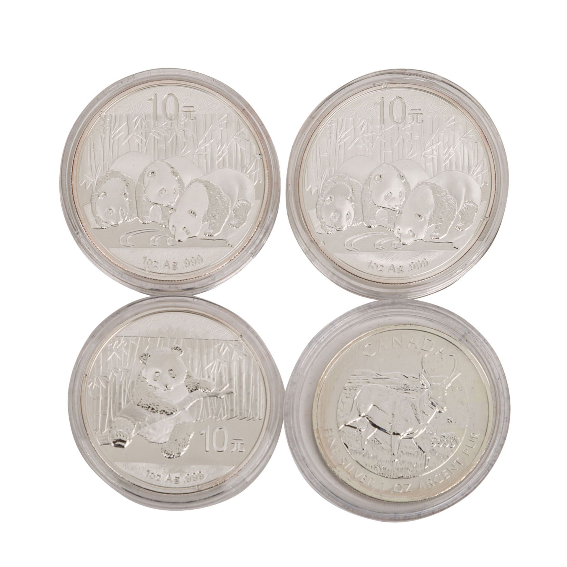 SILBERUNZEN - Holzbox mit 34 Münzen,davon 32 Unzen, 1 weitere Unze als Medaille sowie 1/2 Unze - Bild 4 aus 4