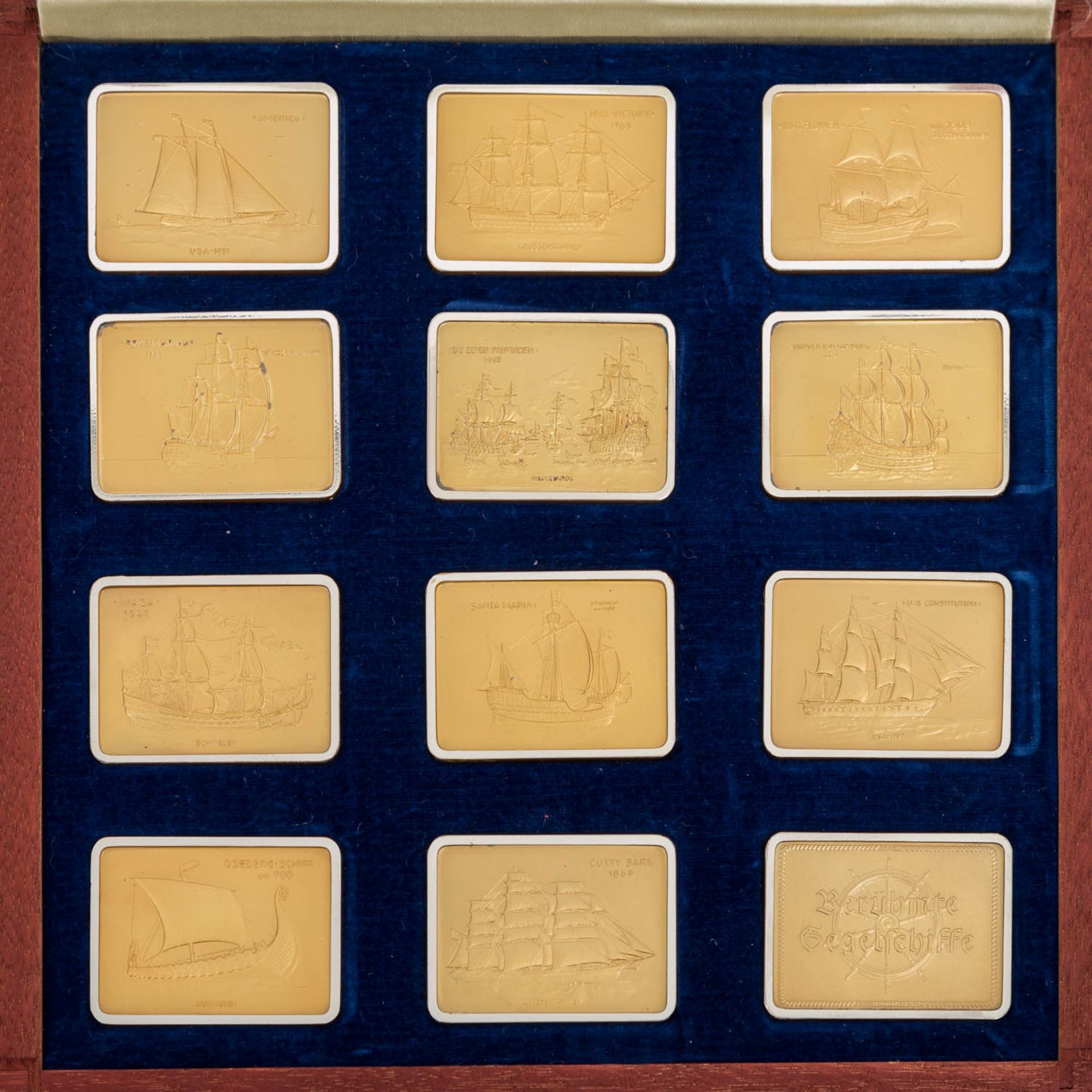 SILBER - 12 vergoldete Motivbarren in 999/1000 er Silber,je 30 Gramm, darauf abgebildet "Berühmte - Bild 2 aus 2