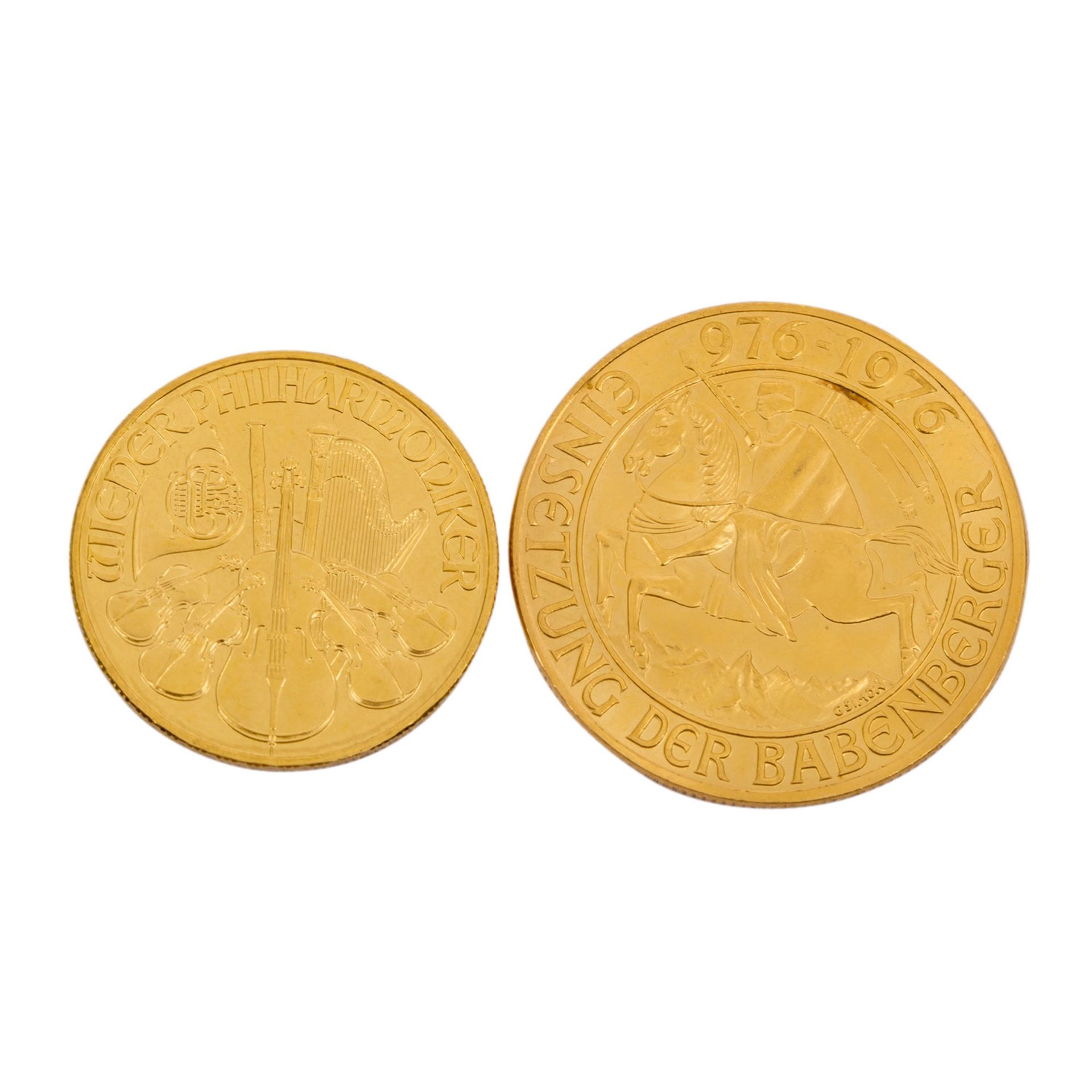 Österreich in GOLD für Investoren -1 x Österreich - 1000 Schilling 1976, Babenberger, stgl., 12,