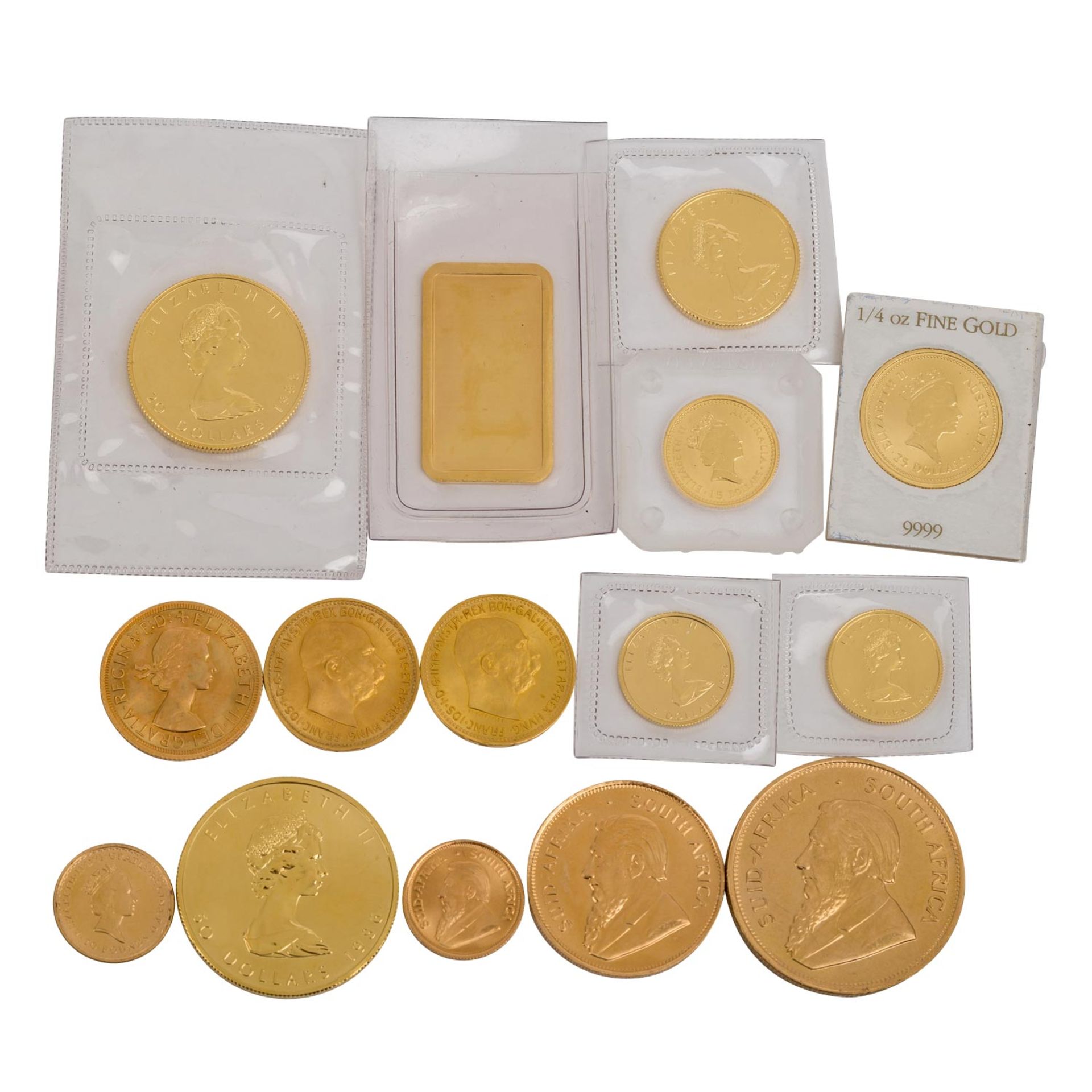 GOLDLOT bestehend aus10 g Goldbarren Hersteller Degussa, 1 Unze Krügerrand 1979, 1/2 Unze Krügerrand - Bild 2 aus 2