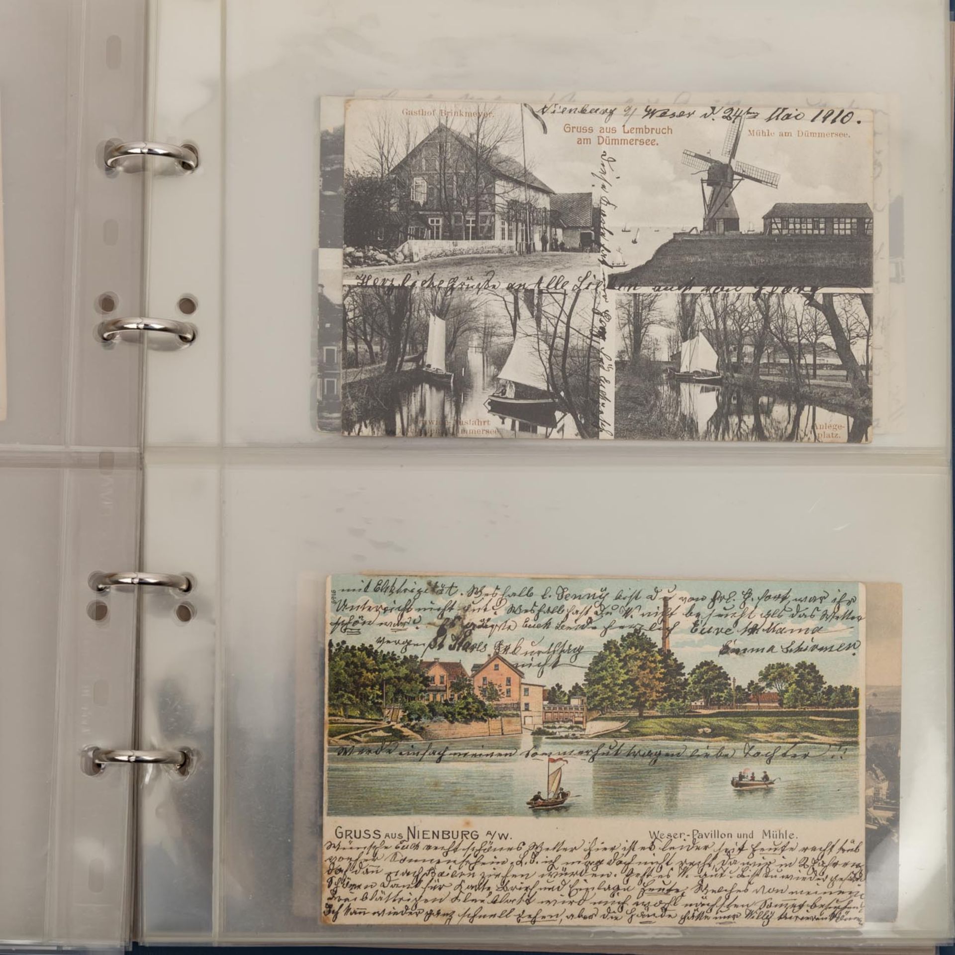 Ansichtenkarten - überwiegend vor 1945, ca. 240/250 Stück,dabei Lithos, in einem Album und einer - Bild 5 aus 6