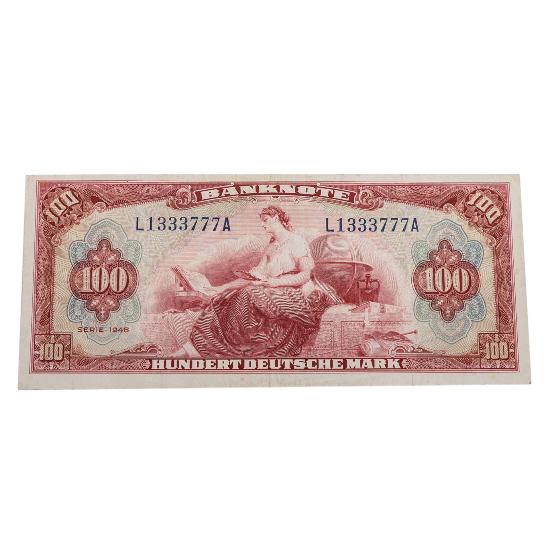 Deutschland, Aliiierte Besatzung - Banknote 100 Deutsche Mark Serie 1948,Ros. 244. Grabowski WBZ-