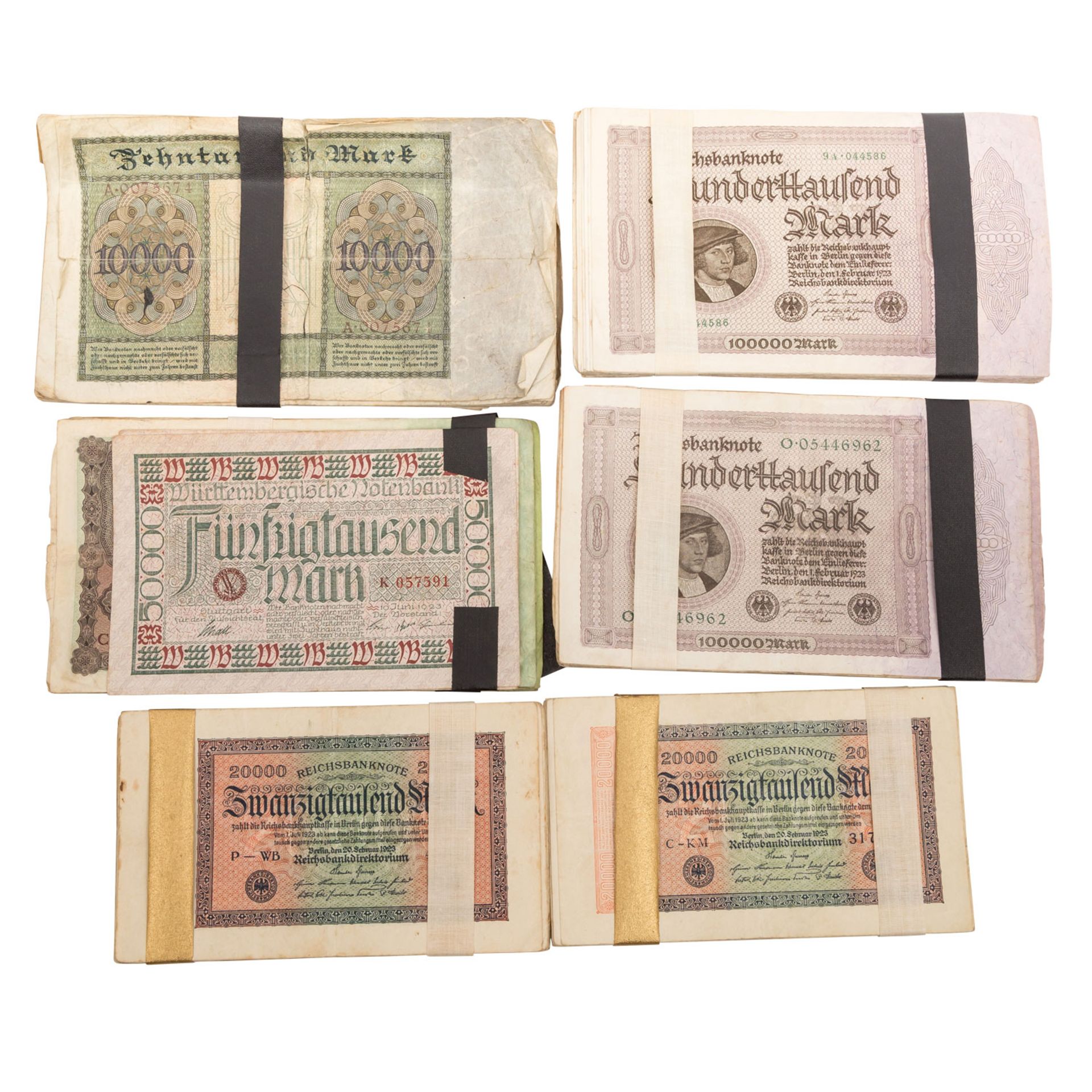 Schuhkarton mit Bankoten, Deutschland 1.Hälfte 20.Jh. -umfangreiche Zusammenstellung mit Banknoten - Bild 3 aus 3