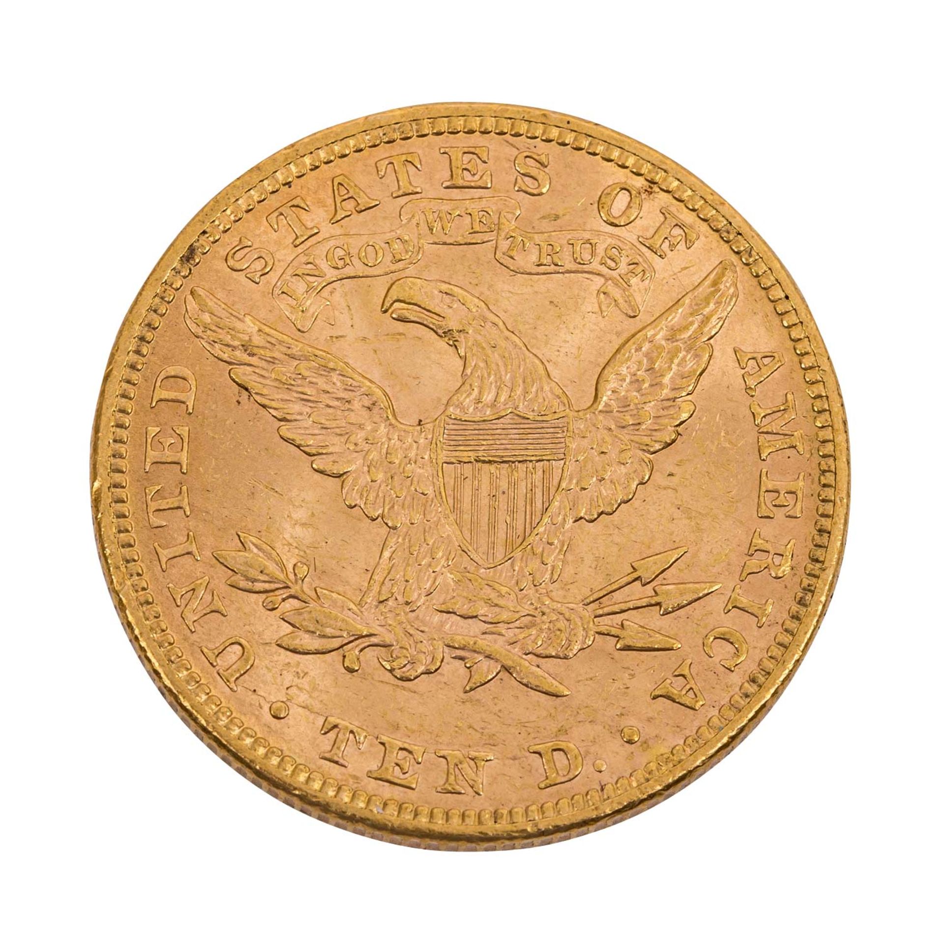 USA/GOLD - 10 Dollar 1894, Liberty Head, ss., Kratzer,Randkerben, 15,04g Gold fein.USA/GOLD - 10 - Bild 2 aus 2