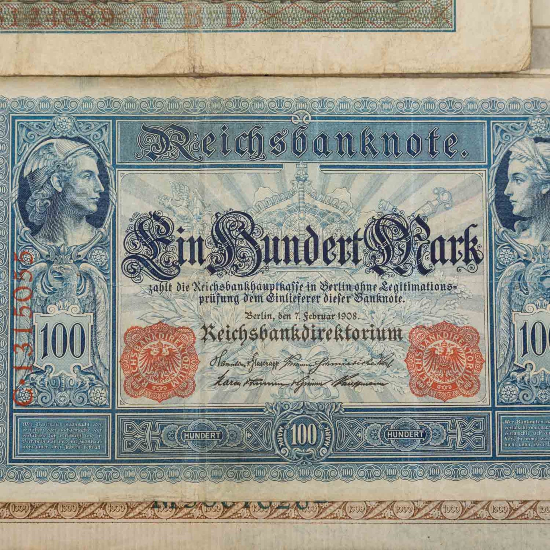 Zahlreiche Banknoten, vorwiegend Deutschland 1.H. 20.Jh. -Dt. Kaiserreich, Weimarer Republik, - Bild 3 aus 5