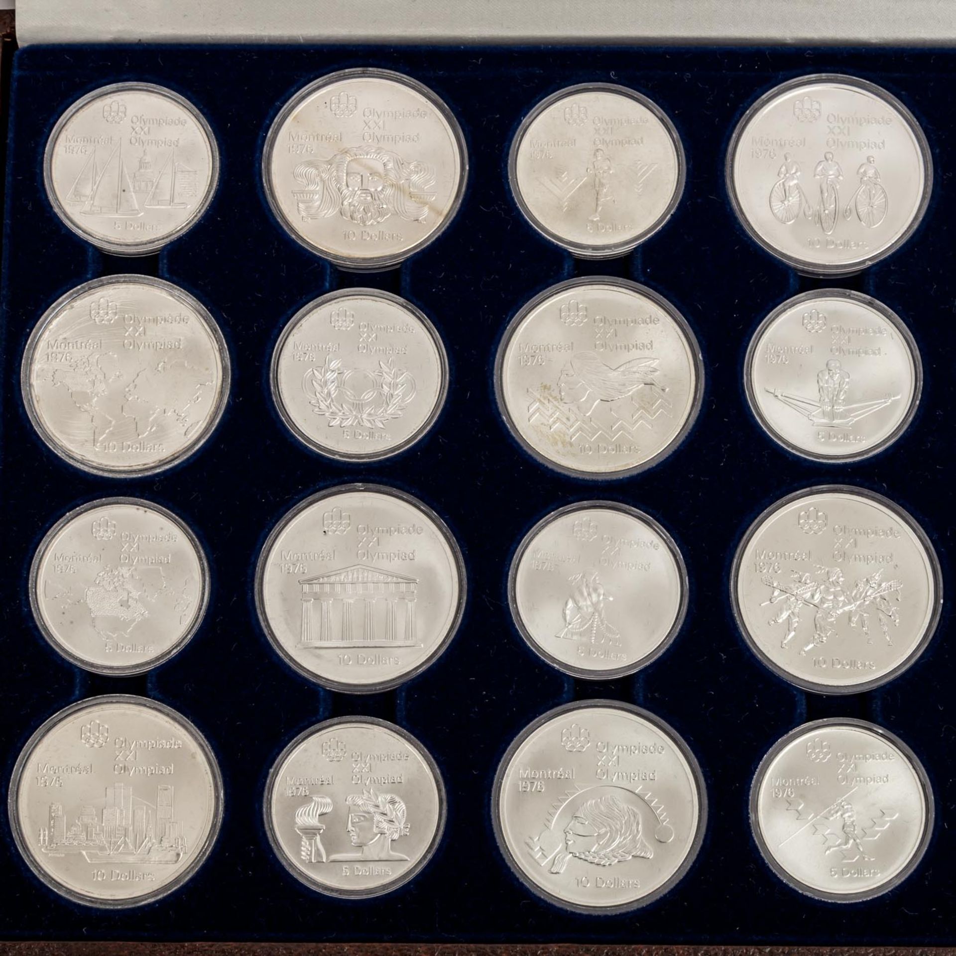 Kanada/SILBER - Set Olympiade Montreal 1976,14 x 10 Dollars und 14 x 5 Dollars, stCanada/SILVER - - Bild 2 aus 3