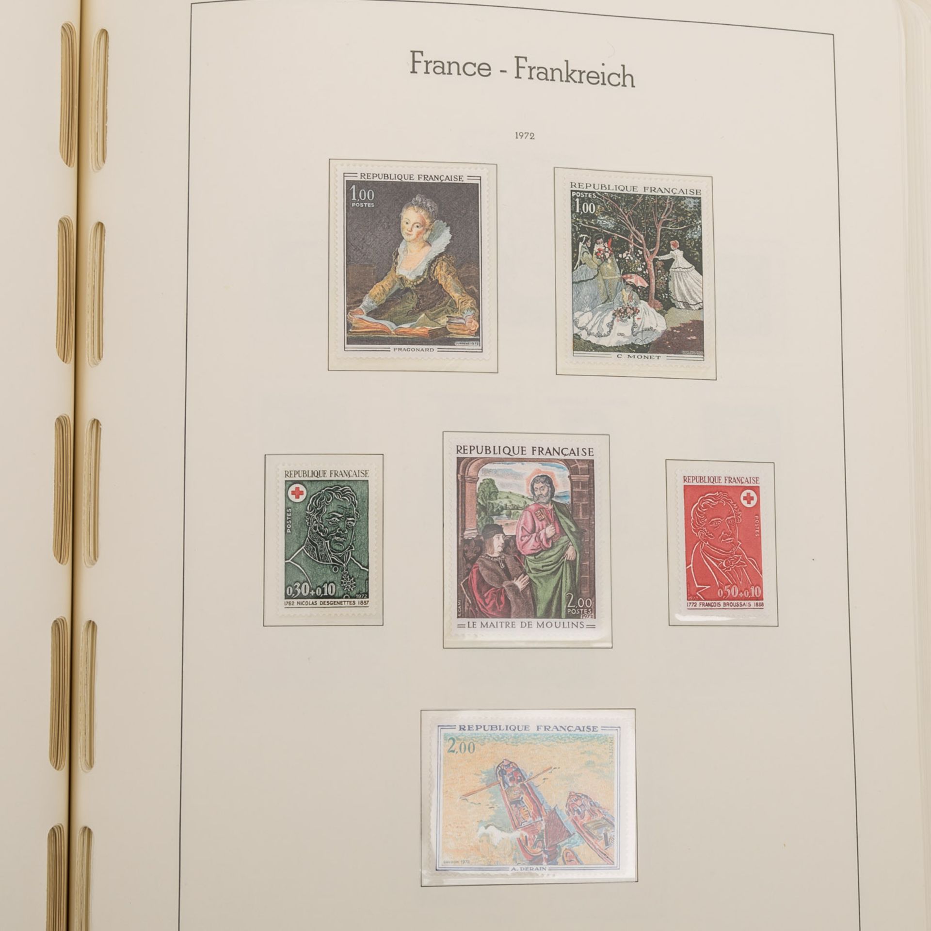 Frankreich - Sammlung in 4 Albenund auf einigen Blättern. Dabei ab Jahrgang 1945 bis 1960, wohl - Bild 2 aus 11