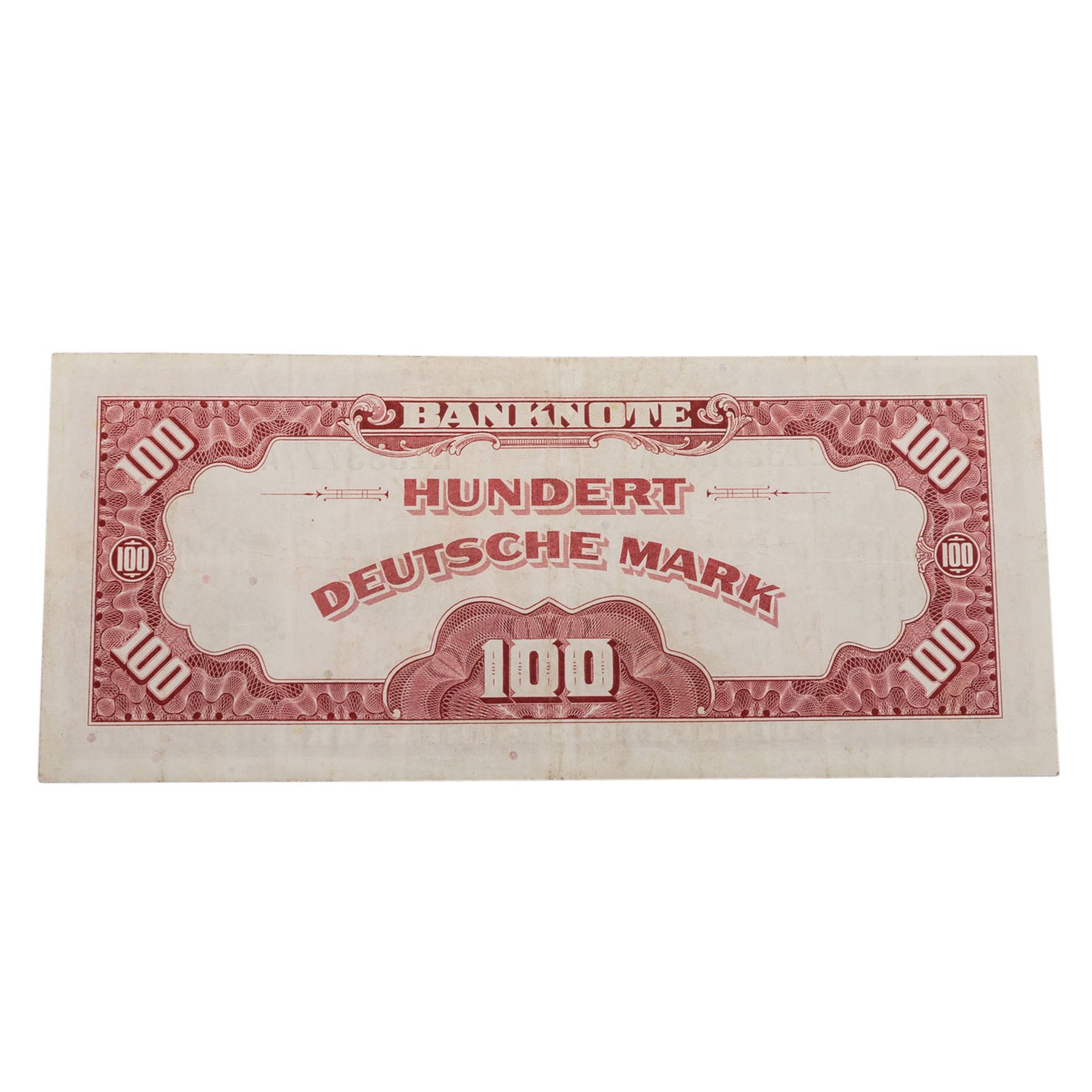 Deutschland, Aliiierte Besatzung - Banknote 100 Deutsche Mark Serie 1948,Ros. 244. Grabowski WBZ- - Bild 2 aus 2