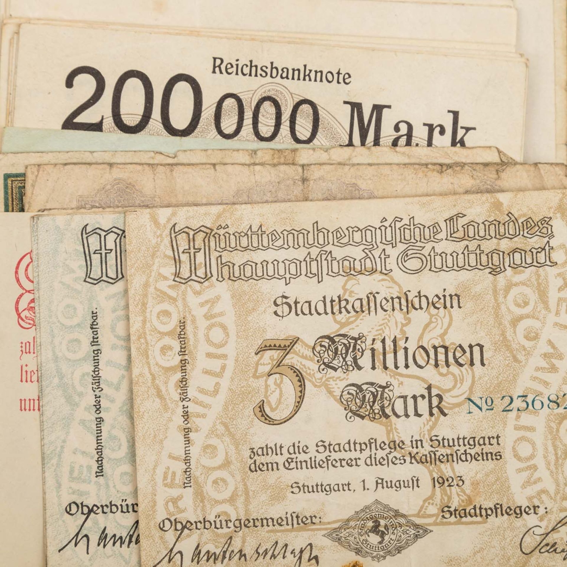 Zahlreiche Banknoten, vorwiegend Deutschland 1.H. 20.Jh. -Dt. Kaiserreich, Weimarer Republik, - Bild 4 aus 5