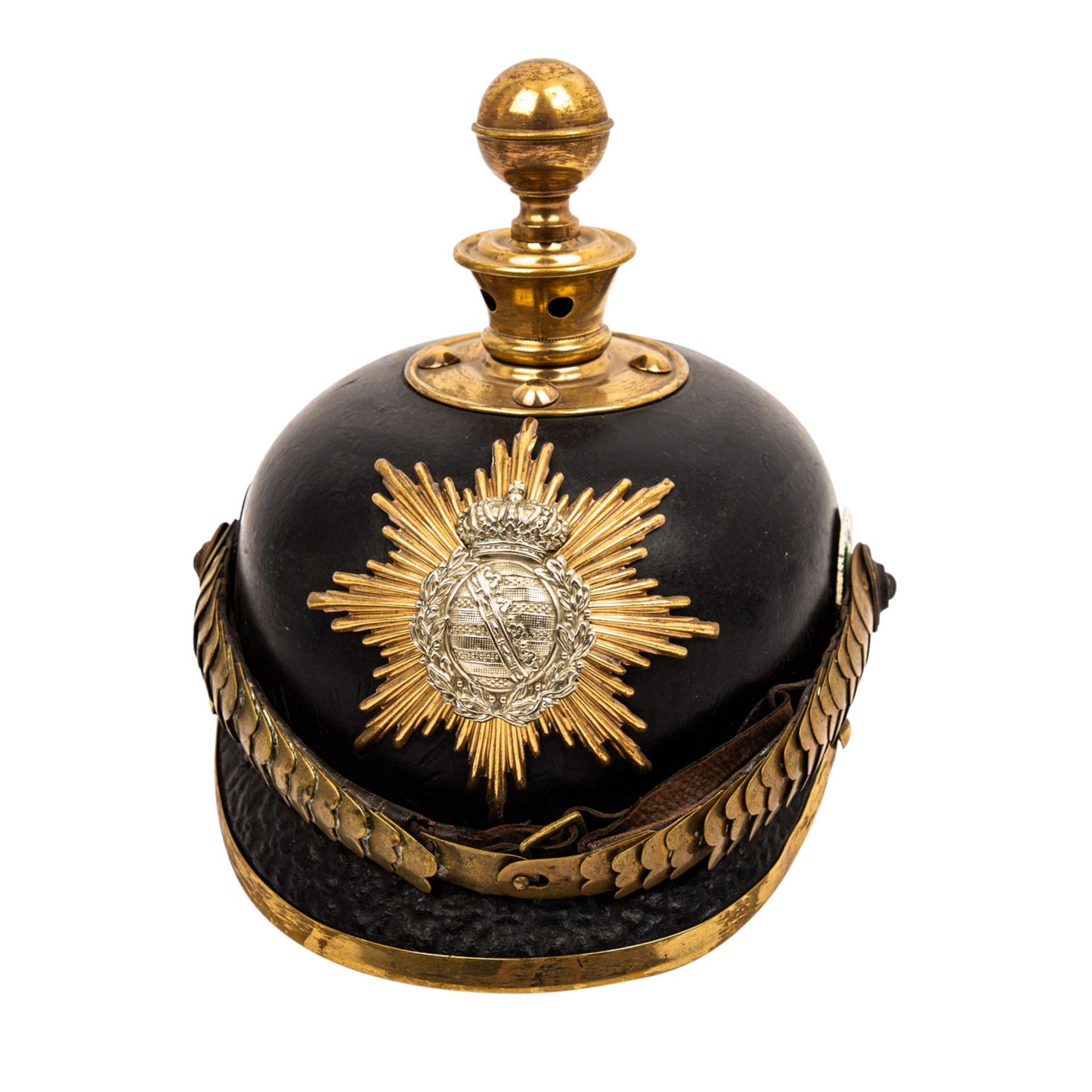 SACHSEN - Pickelhaube mit Schuppenkette,