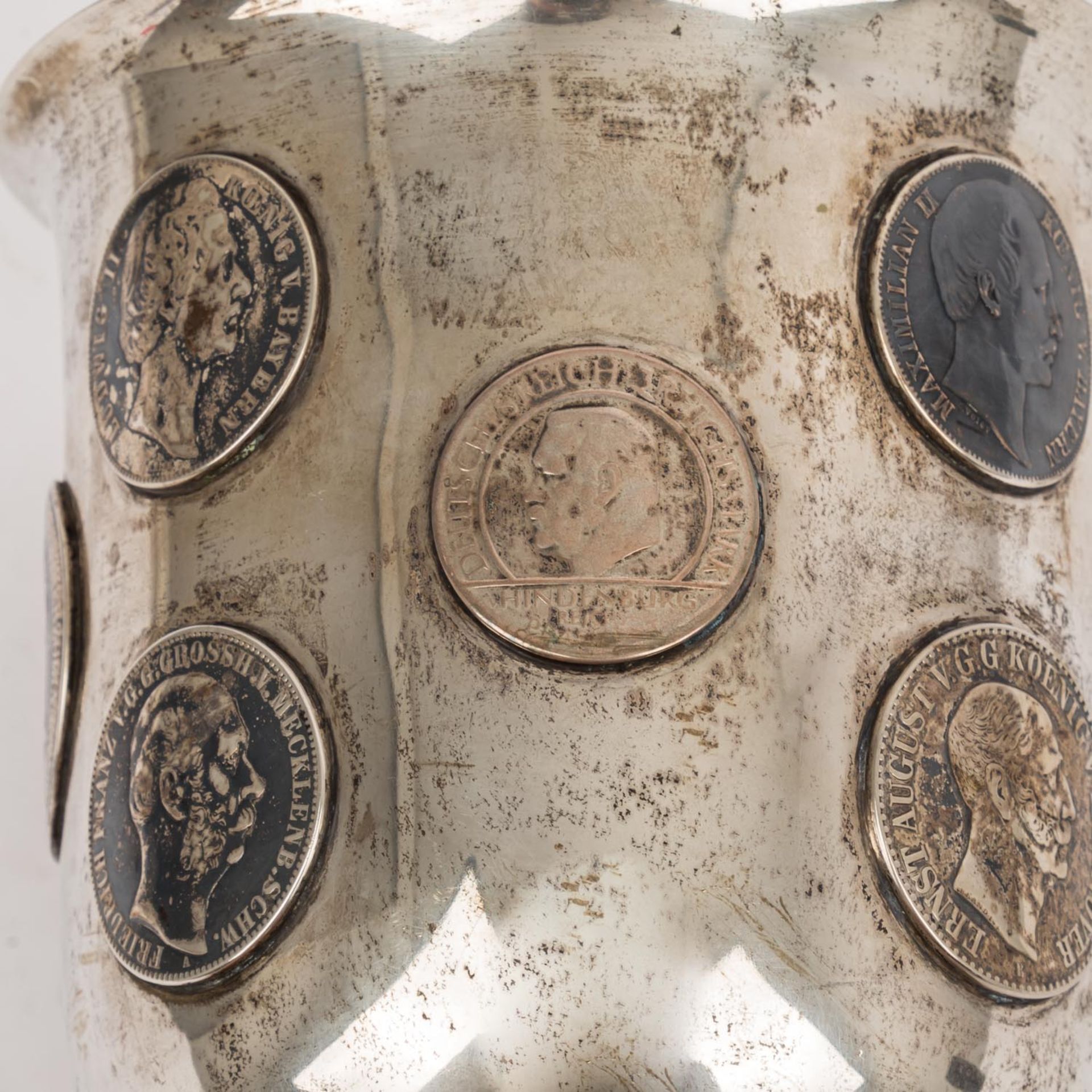 Münzpokal, Silber 800, ca. Anfang 20. Jh., - Bild 4 aus 18