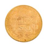 Peru/GOLD - 100 Soles 1965,