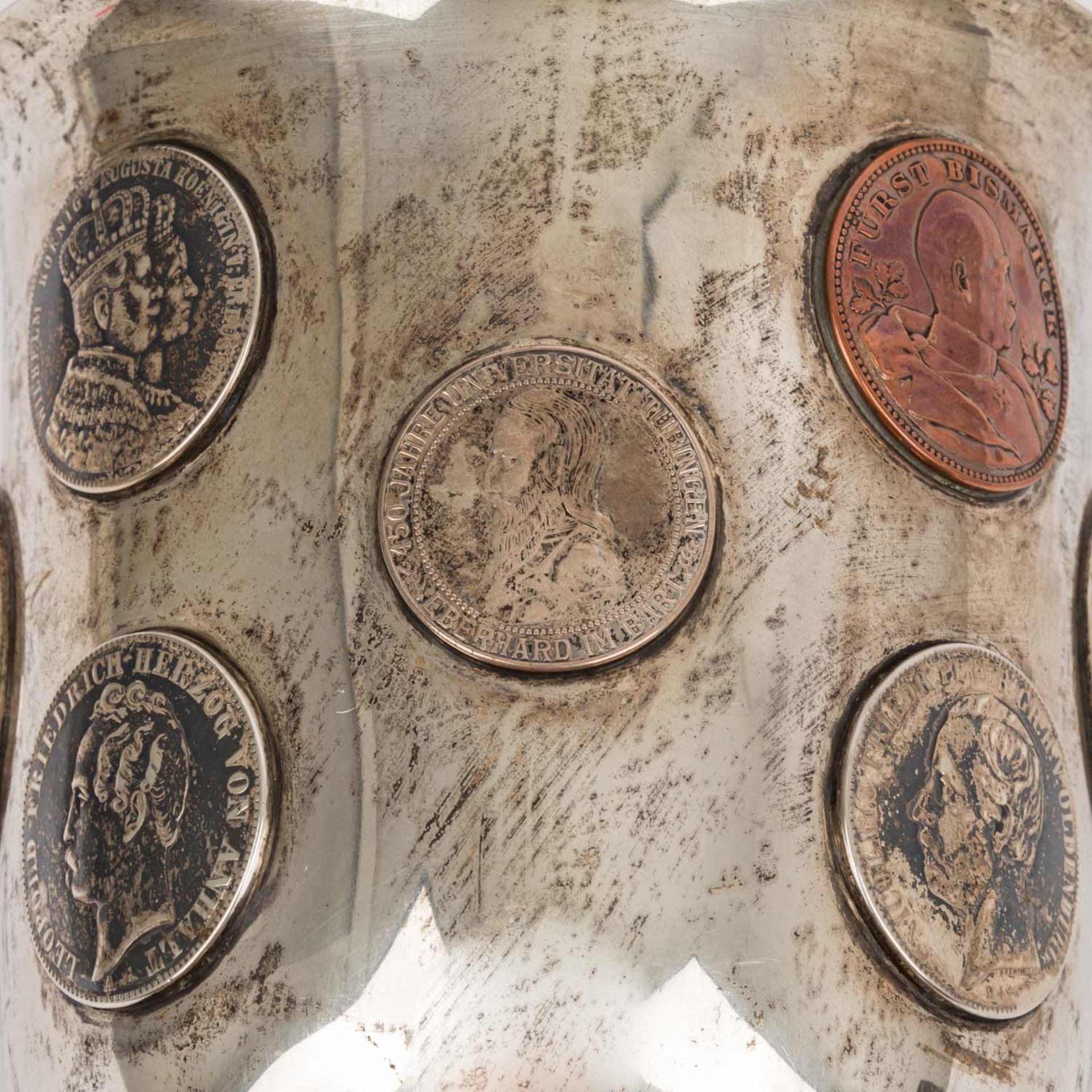 Münzpokal, Silber 800, ca. Anfang 20. Jh., - Bild 8 aus 18