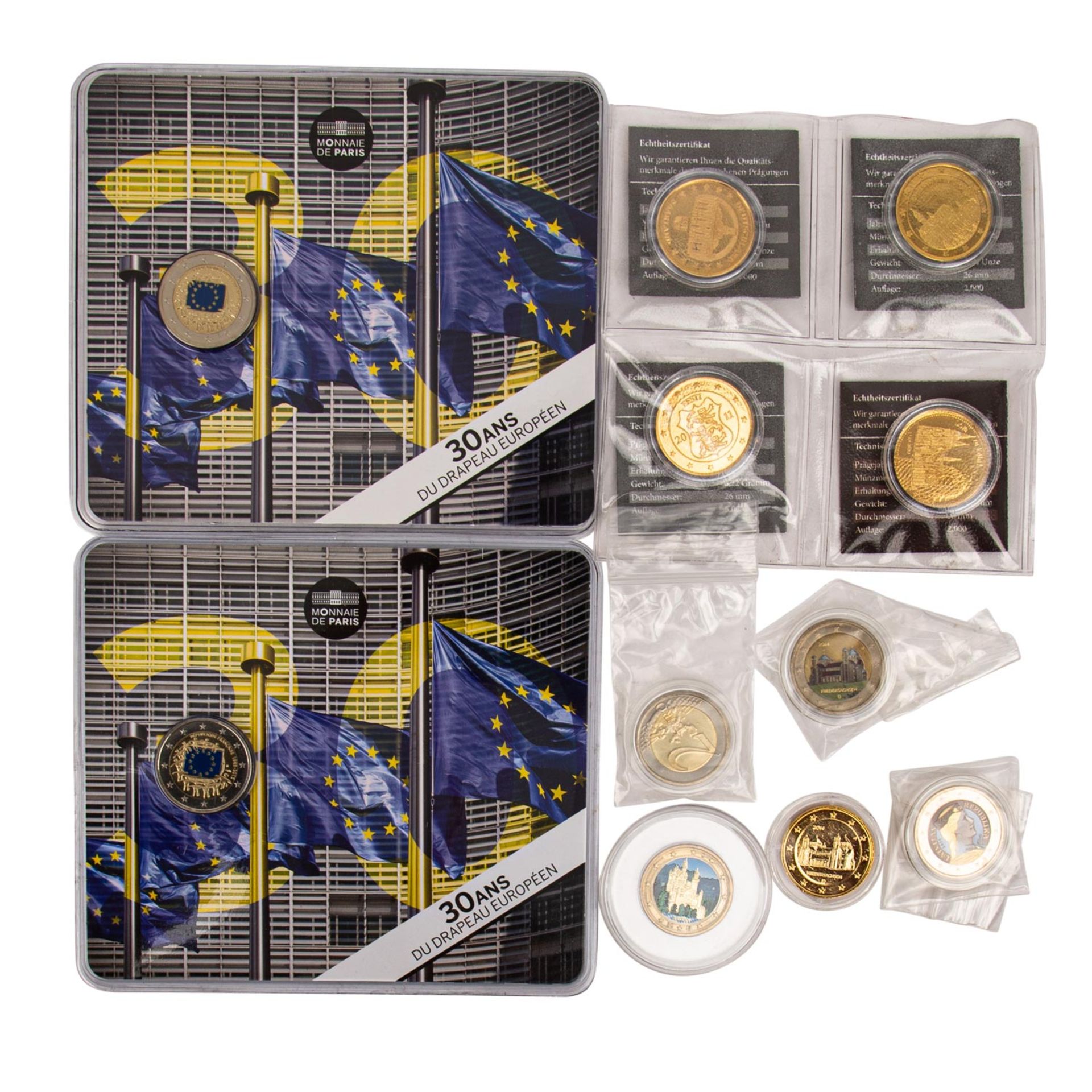 EUROPA Farbmünzen Eine Sammlung von insgesamt ca. 60x 2€ Gedenkmünzen mit Farbauflagen, u.a. aus - Bild 3 aus 7