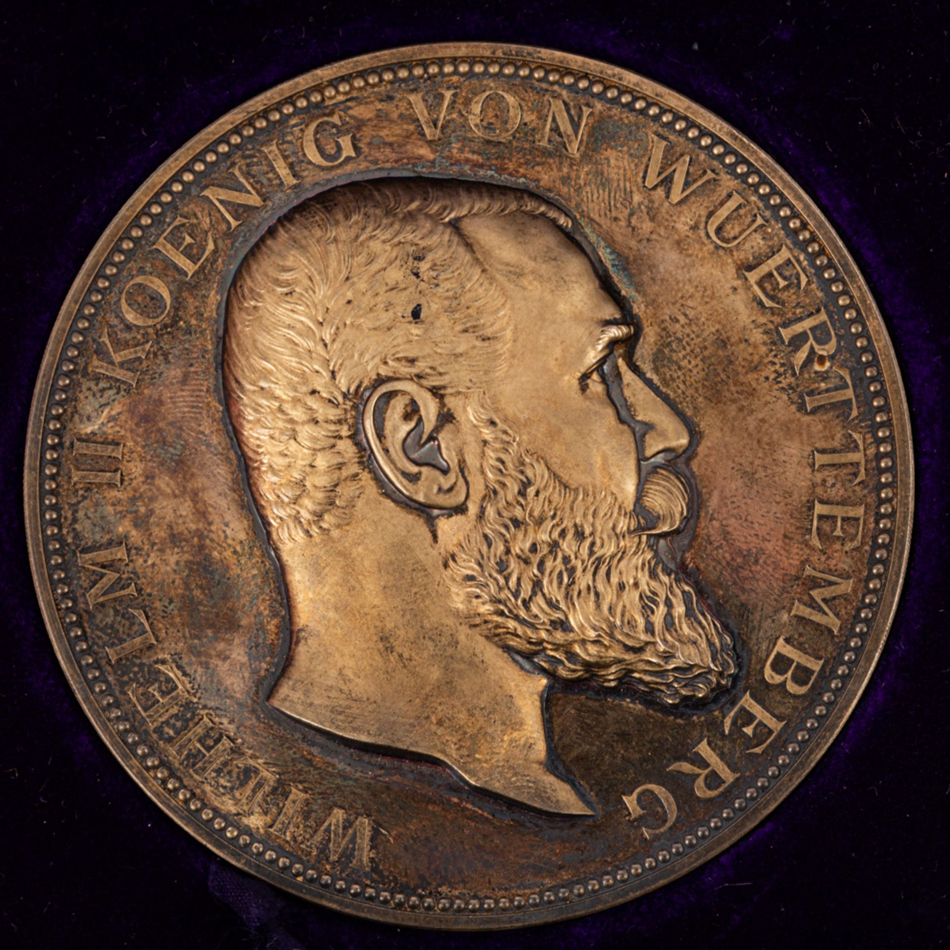 Württemberg - "Goldene" Preismedaille 1896, erstmals nur in vergoldetem Silber ausgefertigt, - Image 2 of 2
