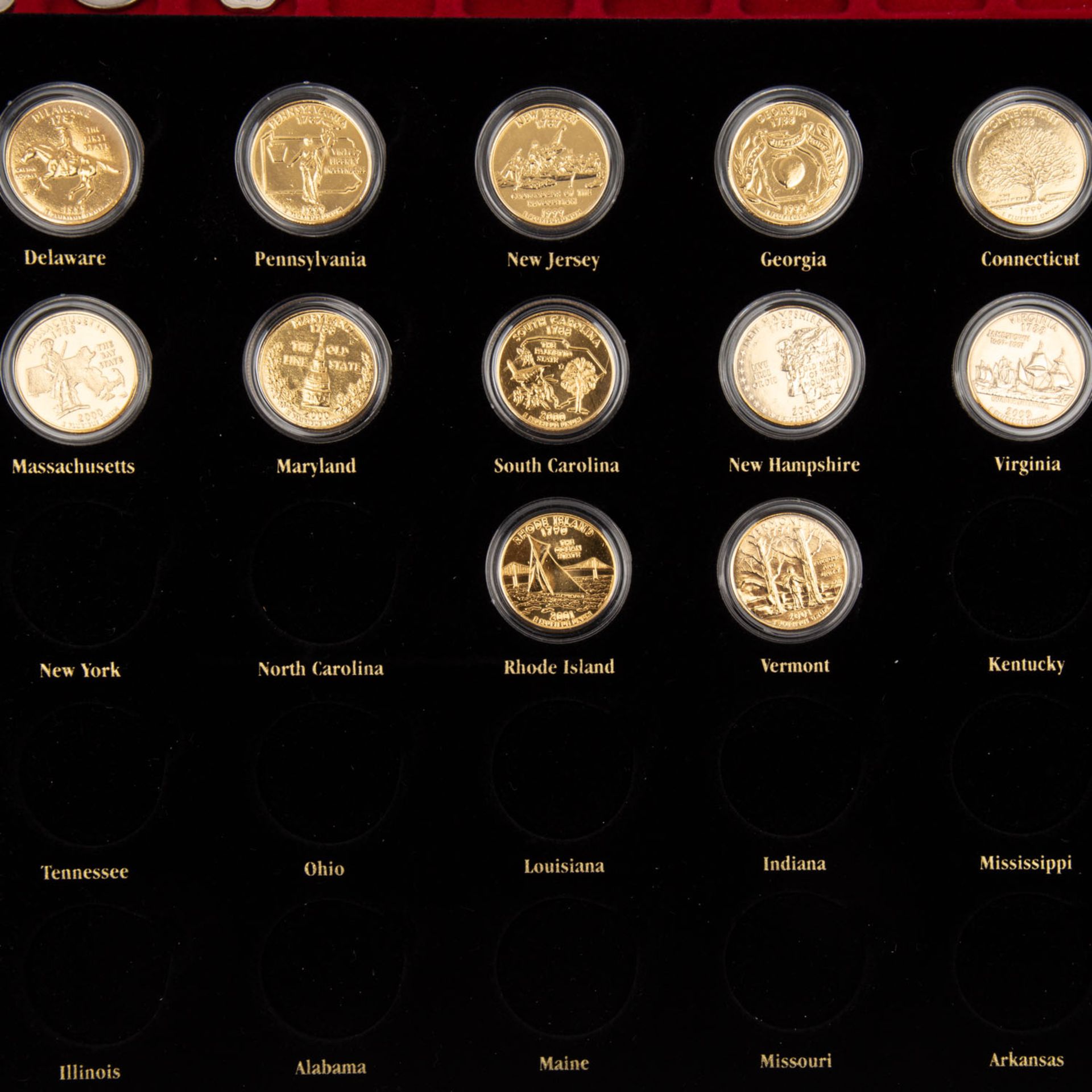 Schatulle Münzen Alle Welt, durchaus mit etwas Silber, dazu 2 schmucke Sets USA Quarter Dollars. - Bild 2 aus 6