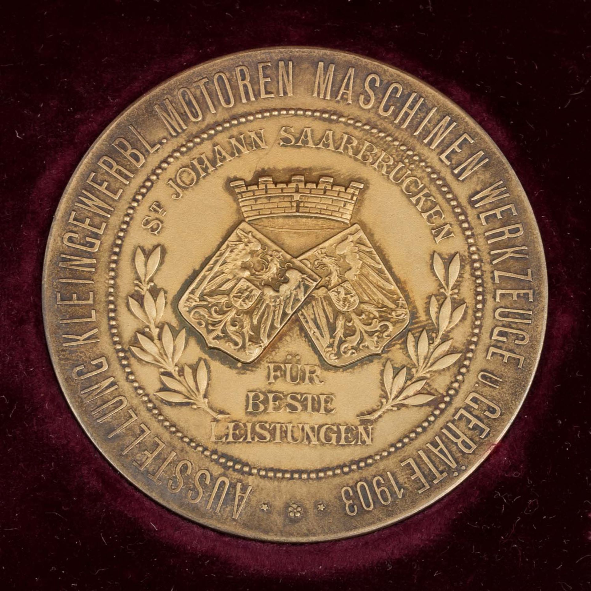 Dt. Kaiserreich - Vergoldete Preismedaille in Silber für beste Leistungen 1903, Ausstellung - Bild 3 aus 3