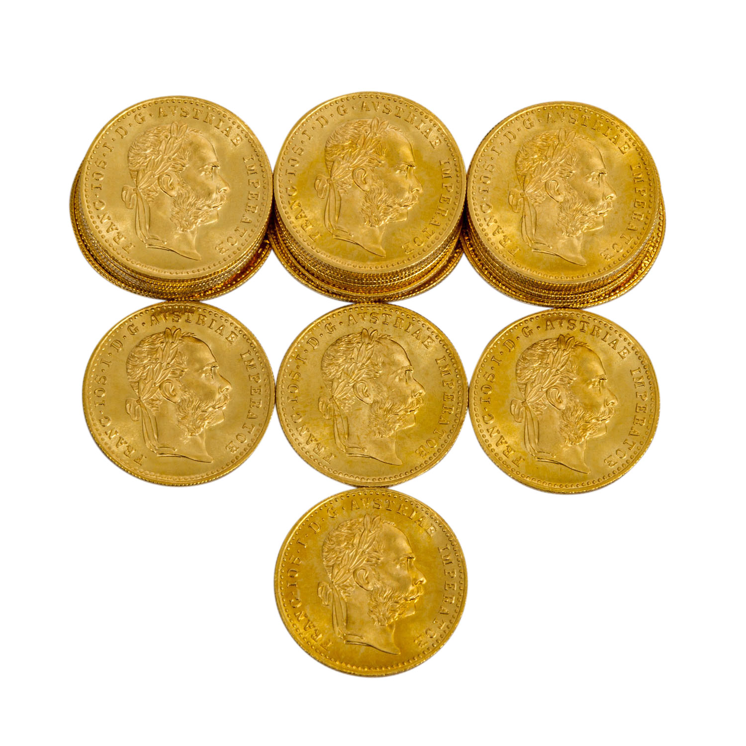 Österreich GOLD! - 34 x Dukat 1915, offizielle Neuprägung, ca. 117 Gramm fein, in fast st und fast - Bild 2 aus 3