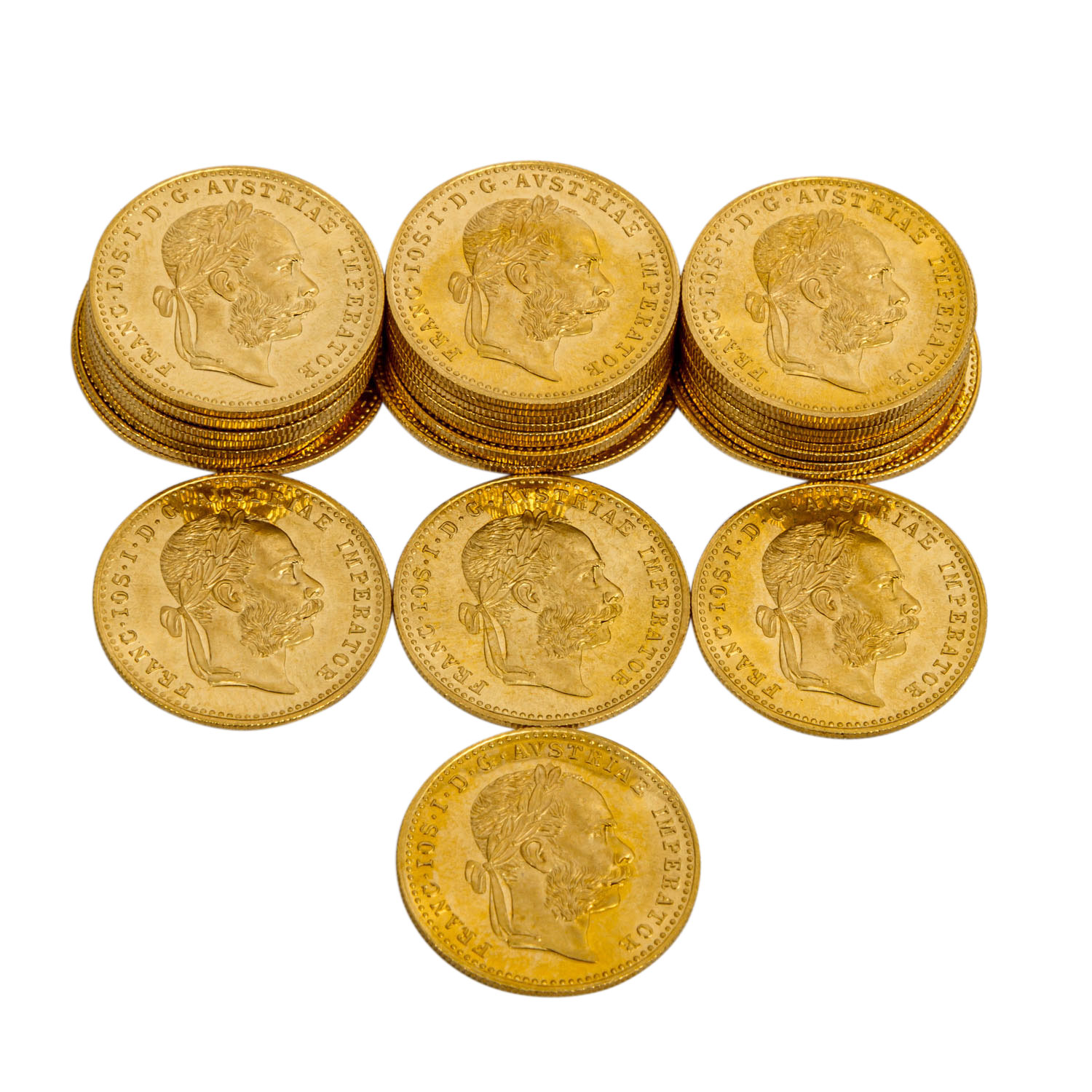 Österreich GOLD! - 34 x Dukat 1915, offizielle Neuprägung, ca. 117 Gramm fein, in fast st und fast - Bild 3 aus 3
