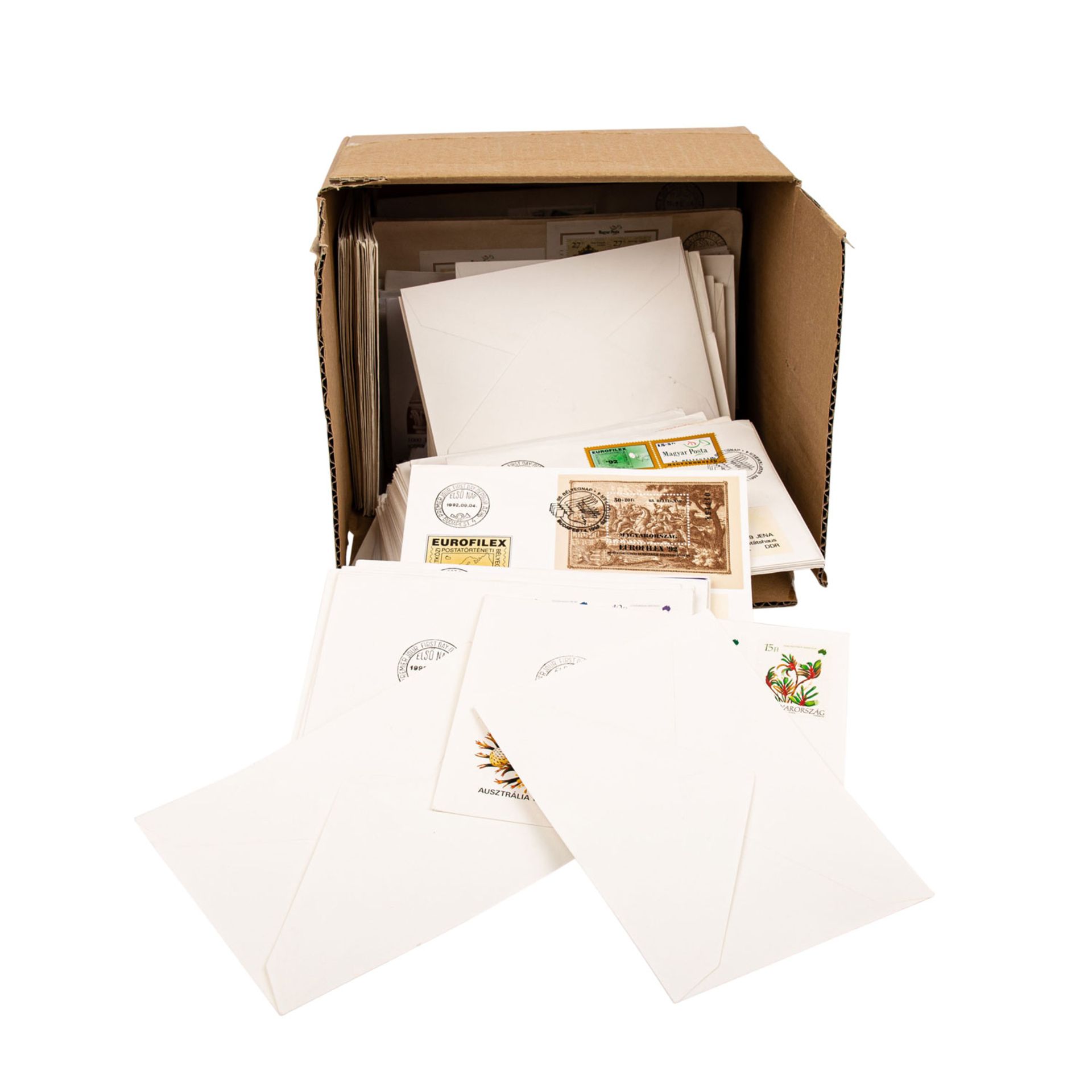 Portugal - Schöner Posten an Briefen und Karten in in einer kleinen Schachtel, dabei FDC mit
