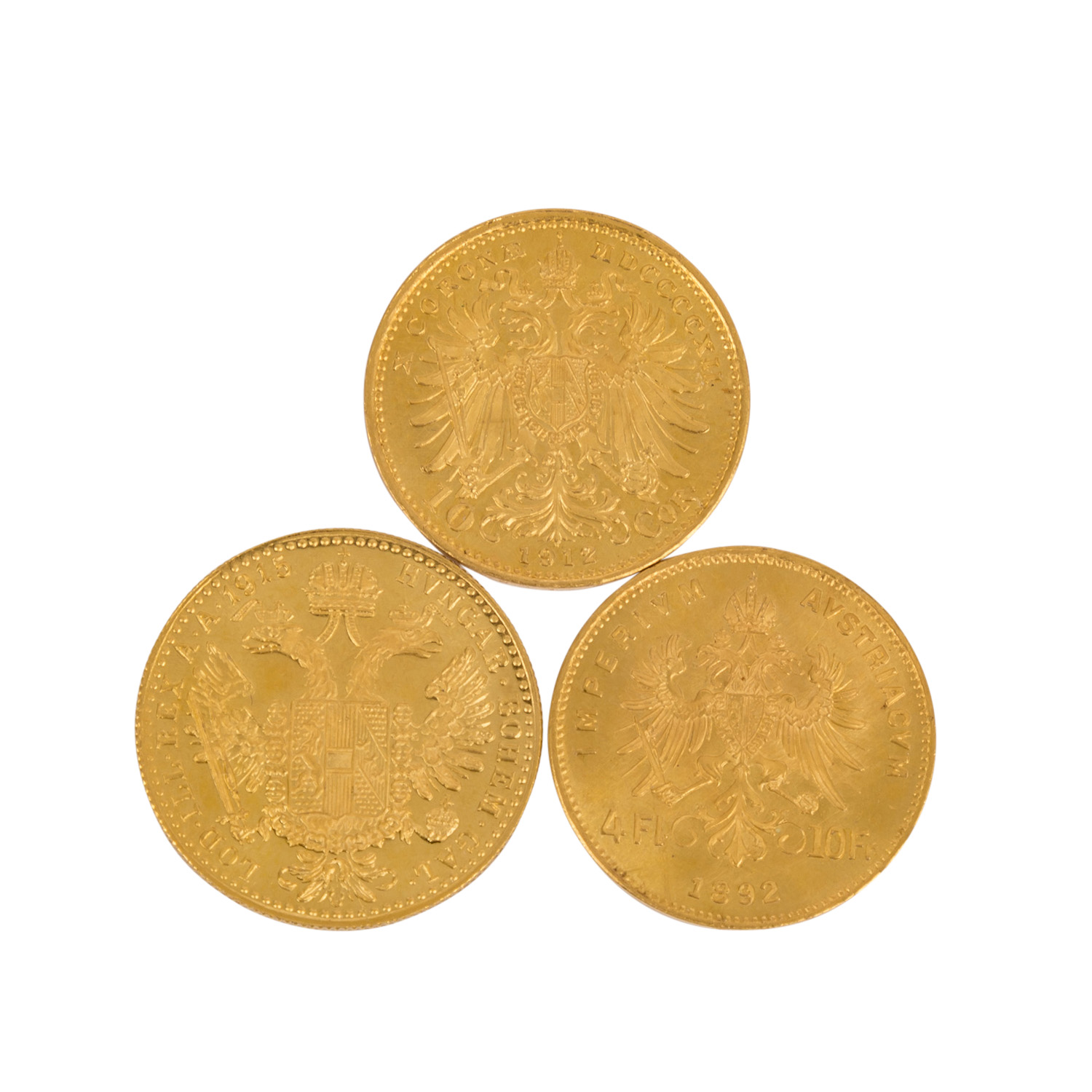 GOLDLOT Österreich mit 1000 Schilling 1997 Marie Antoinette, 1 Dukat 1915 NP, 10 Kronen 1912 NP und - Image 5 of 5