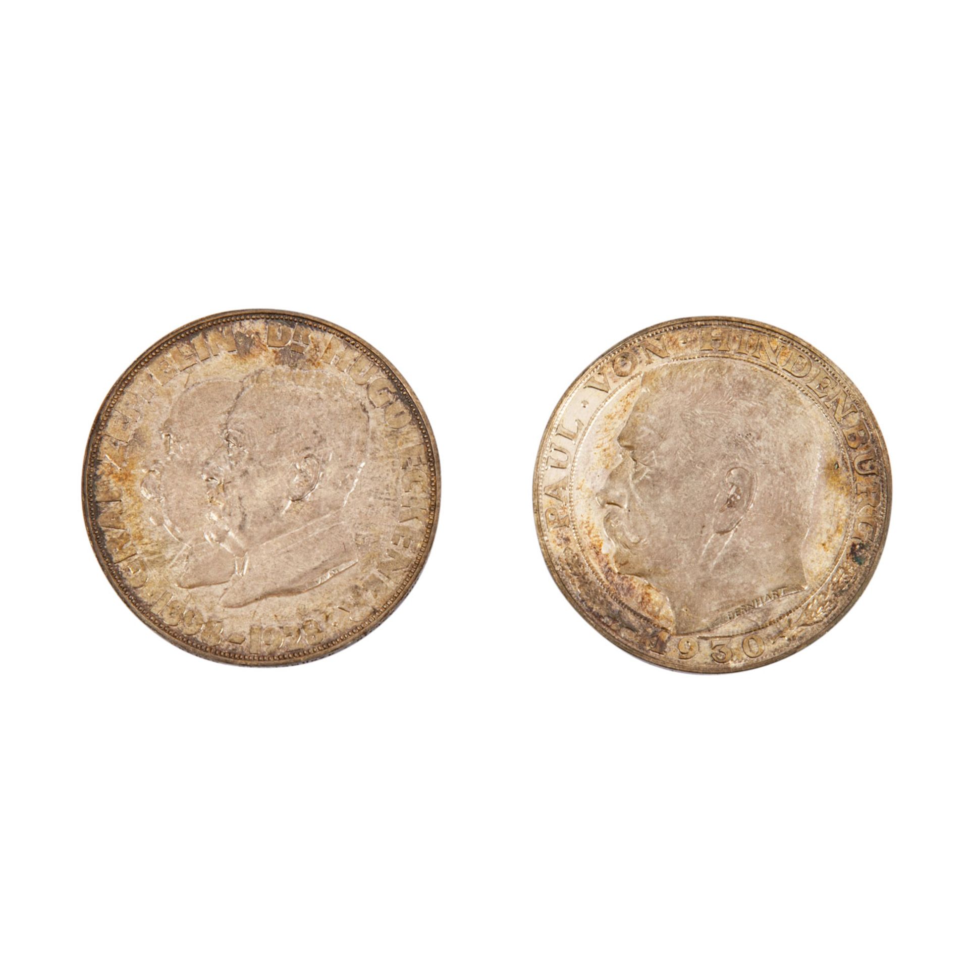 2 Silbermedaillen der Weimarer Republik - 1 x Weimarer Republik - Silbermedaille 1930, von