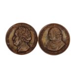 2 Bronzemedaillen, Deutschland 19.Jh. - 1 x Altdeutschland - Bronzemedaille 1832, Auf den Tod