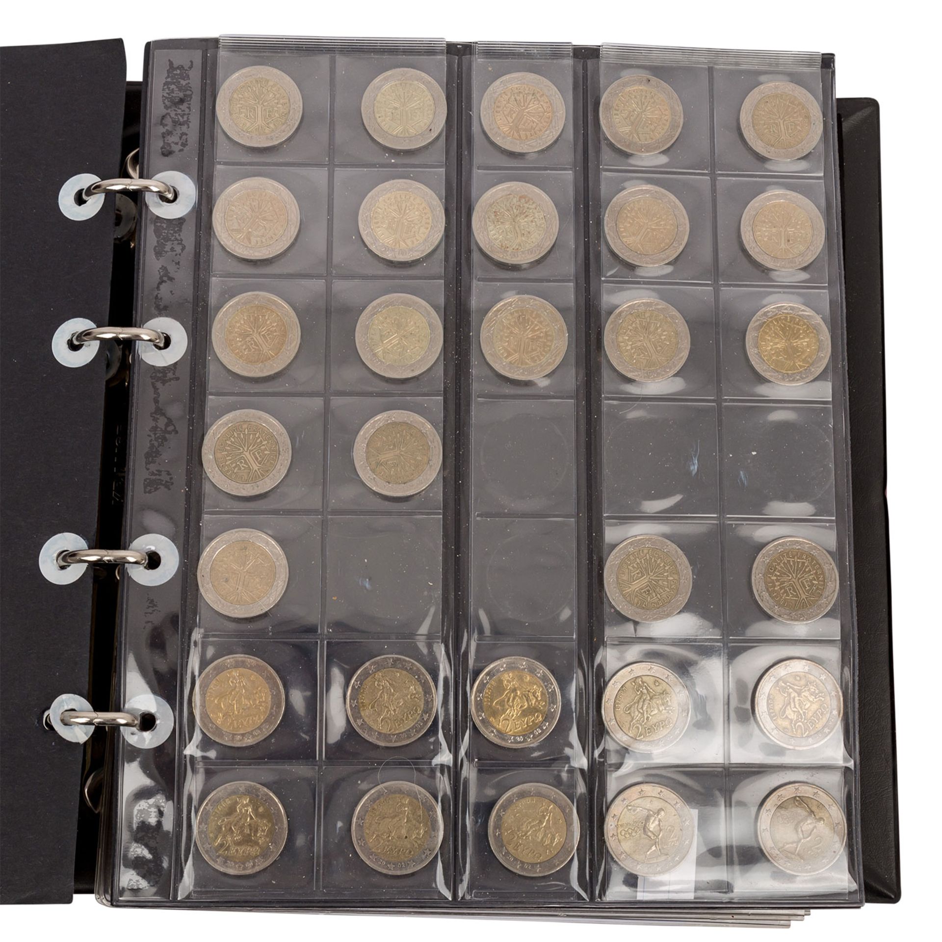 Euro Münzen, Sammlung mit Schwerpunkt bei 1 und 2 Euro Münzen, ohne Kleinstaaten. Ca. 378 Euro