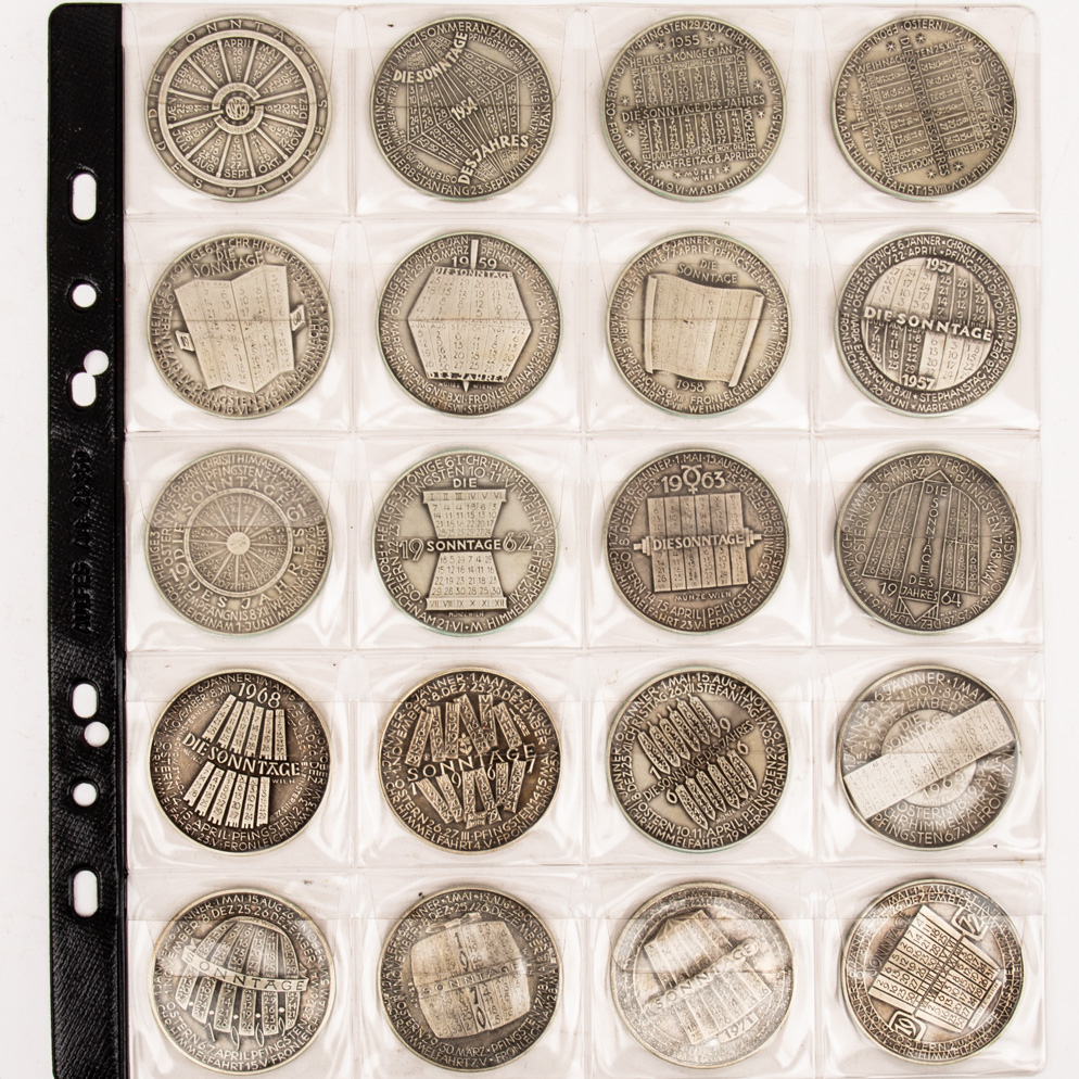 SILBER - Medaillenlot mit 59 Jahresregent Medaillen der Münze Wien in Silber 900, ca. 1327 g fein. - Bild 4 aus 4