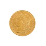 Schweiz/GOLD - 20 Franken 1890 B Helvetia, ca. 5,8 g fein, ss Switzerland/GOLD - 20 francs 1890 B