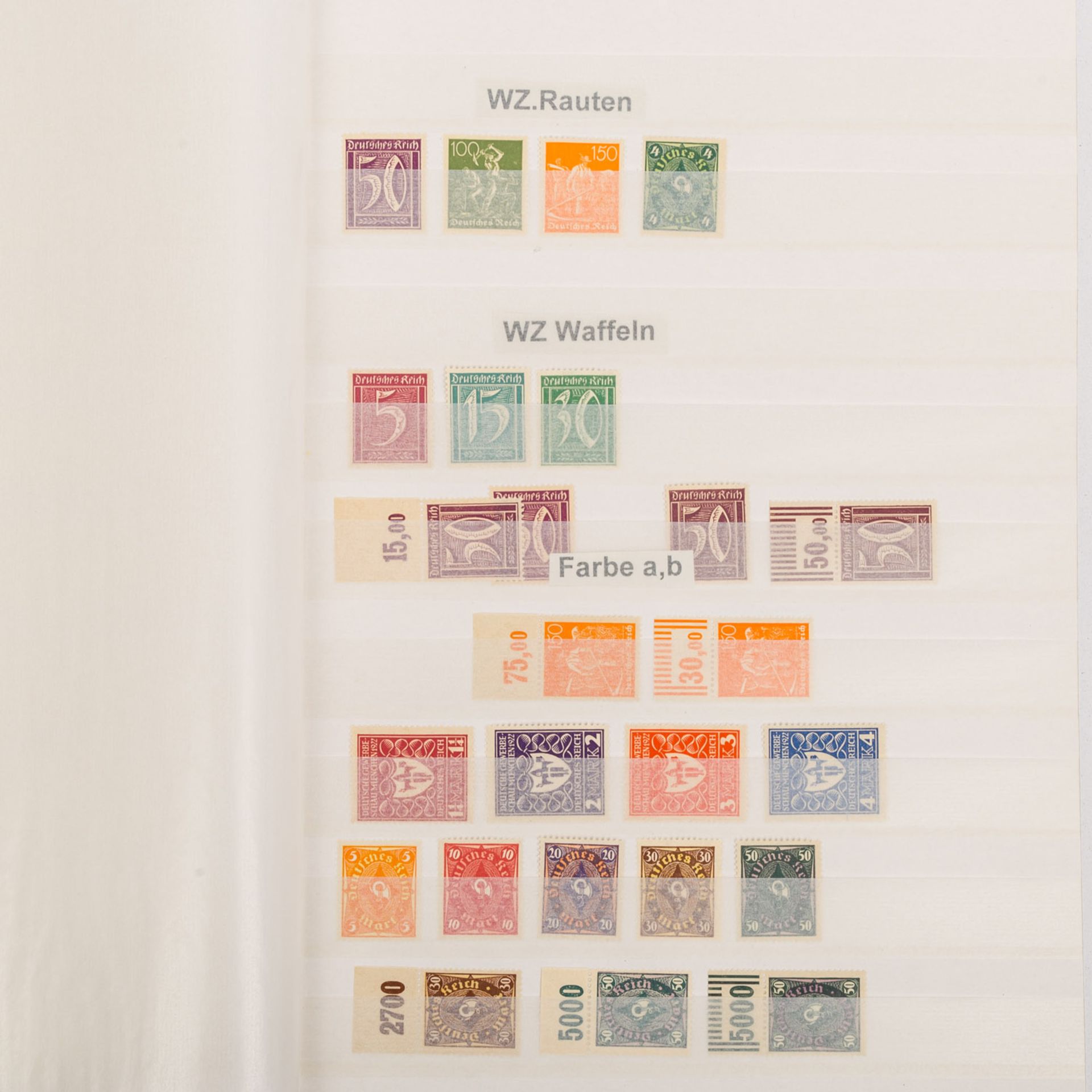 Deutsches Reich - Spezialisierte Sammlung postfrisch, meist Inflation, nach WZ, Farben und - Bild 2 aus 7