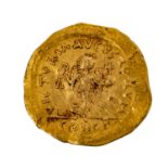 Byzanz/Gold - Gold-Tremissis 6.Jh.n.Chr., Justinian I, Av: Büste Iustinians n.r., mit Diadem,