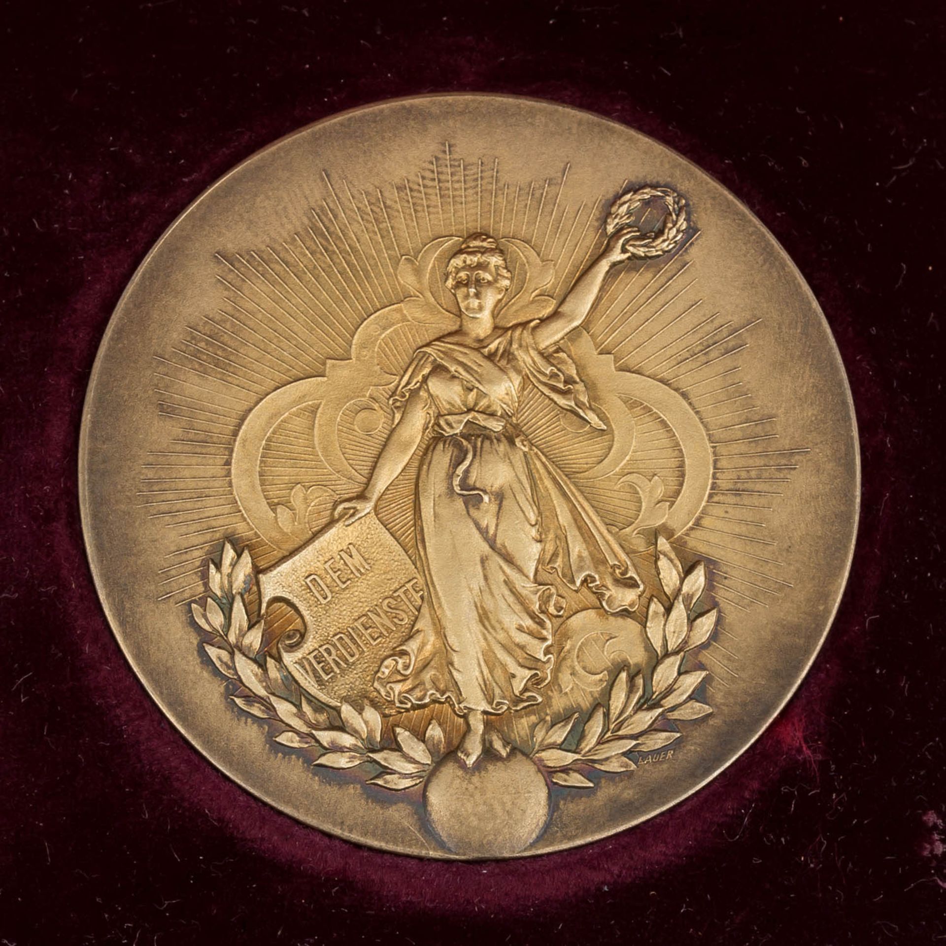 Dt. Kaiserreich - Vergoldete Preismedaille in Silber für beste Leistungen 1903, Ausstellung - Bild 2 aus 3