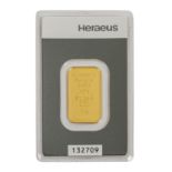 GOLDBARREN 10 g Heraeus, verschweisst GOLD BAR 10 grams Heraeus, welded