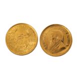 GOLD 2 x 1/10 Unze aus Südafrika 1/10 Unze Krügerrand 1980 und USA 1/10 Unze Eagle. vz GOLD 2 x 1/