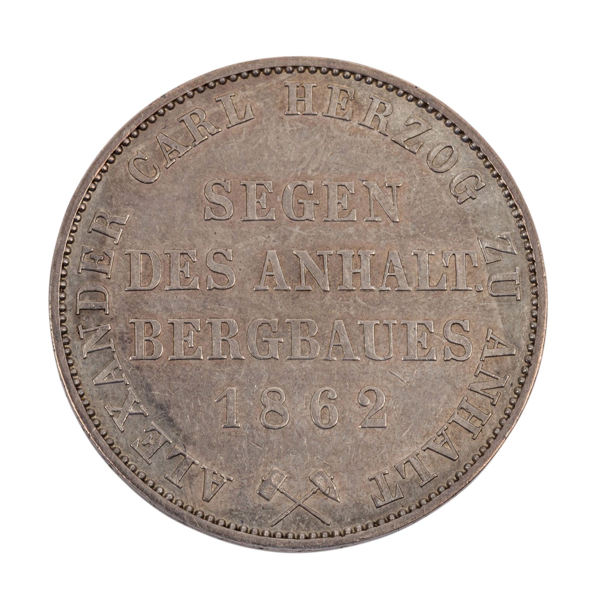 Anhalt Bernburg - Ausbeutetaler 1862, - Image 2 of 2