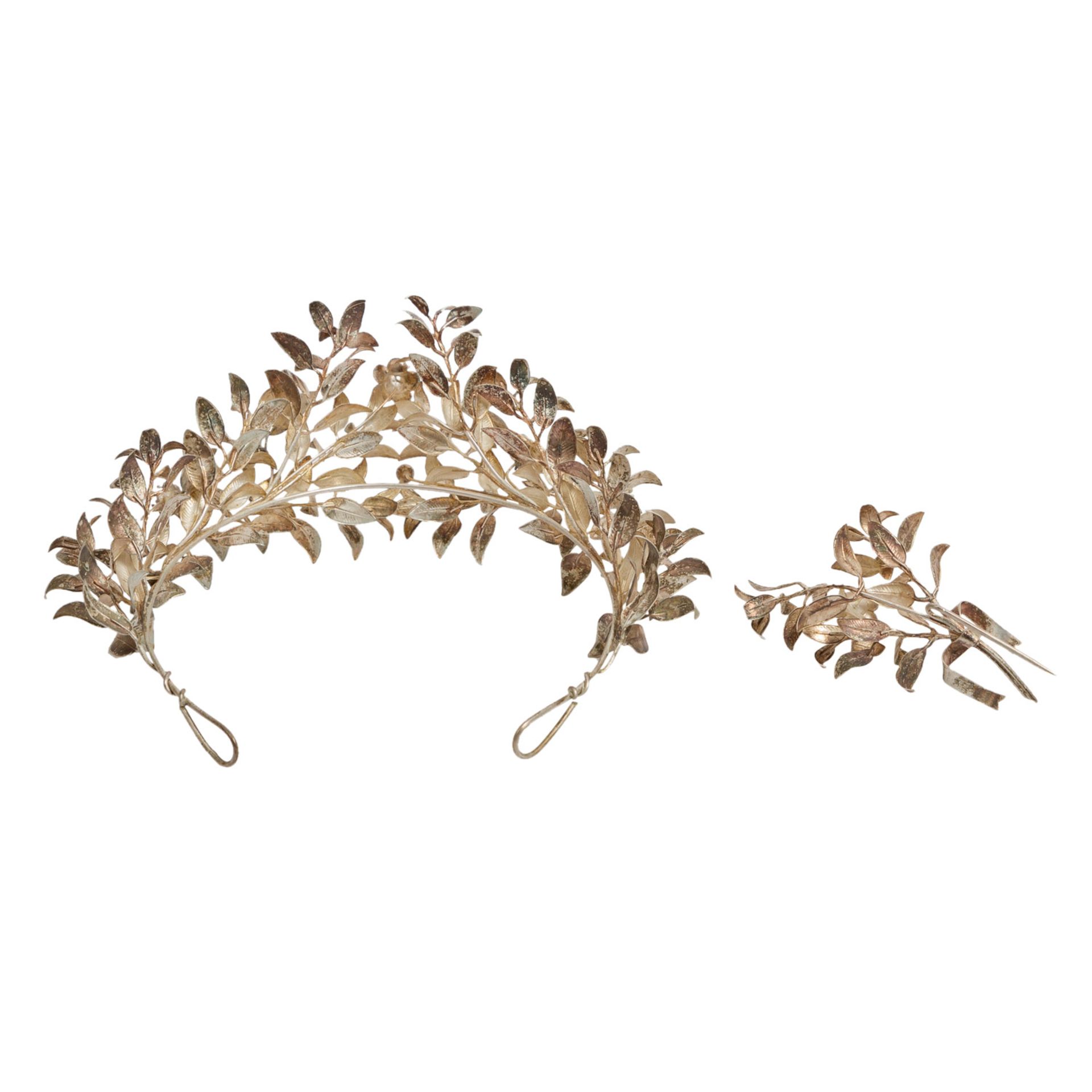 Taufschmuck um 1900 - Silbernes Diadem und - Image 7 of 8